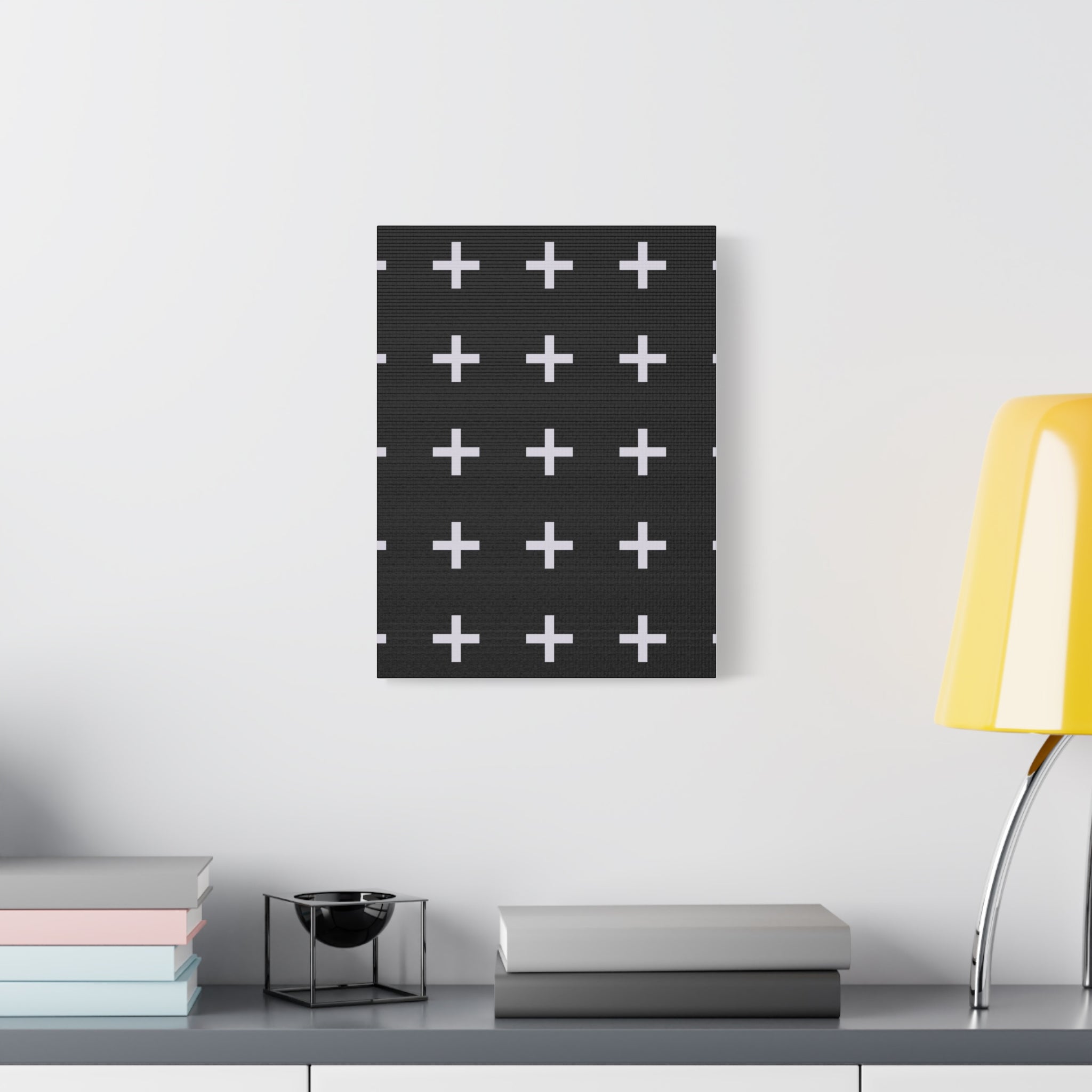 Minimalist Plus Sign Grid Canvas Art