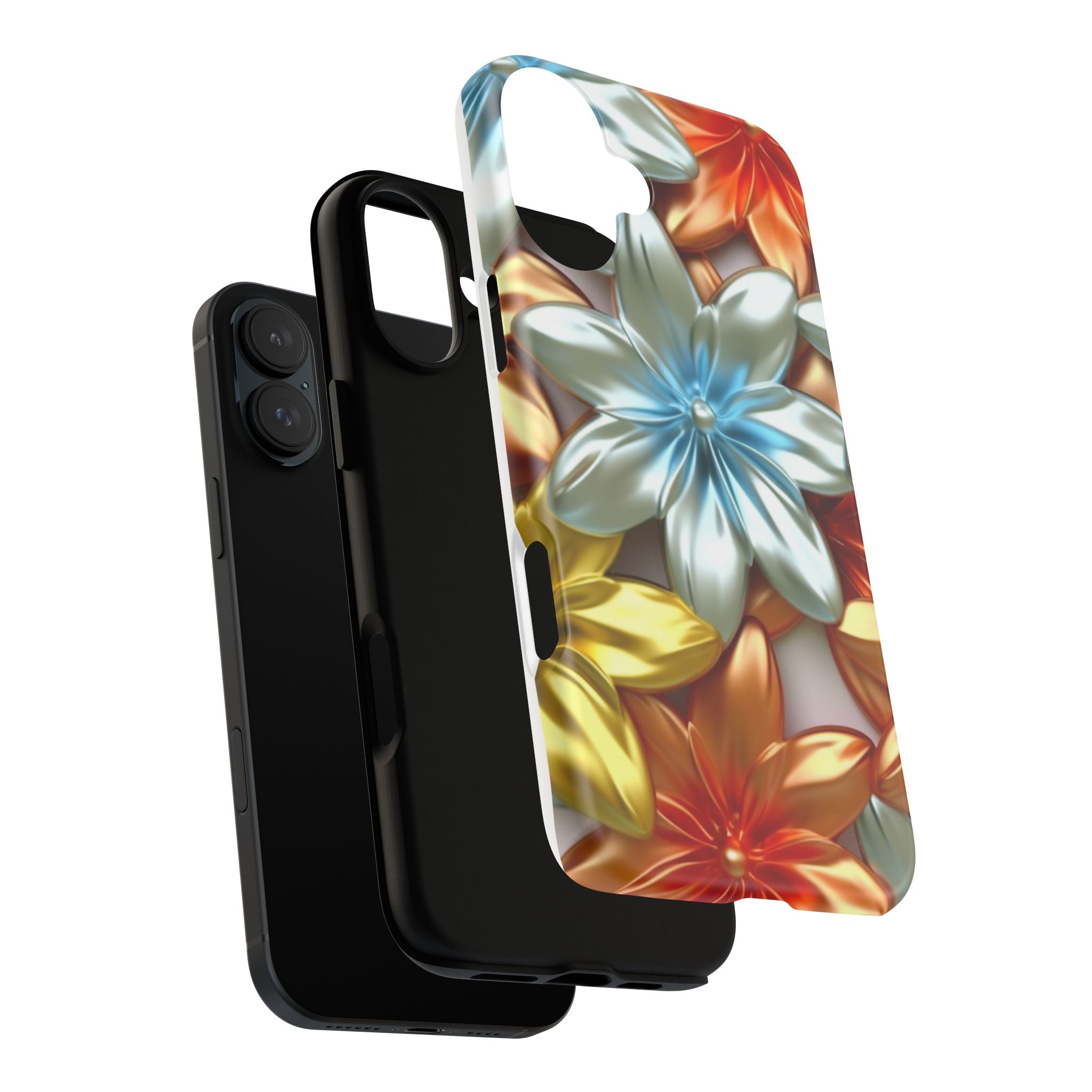 Metallic Flower Hexagon iPhone Case - Rugged