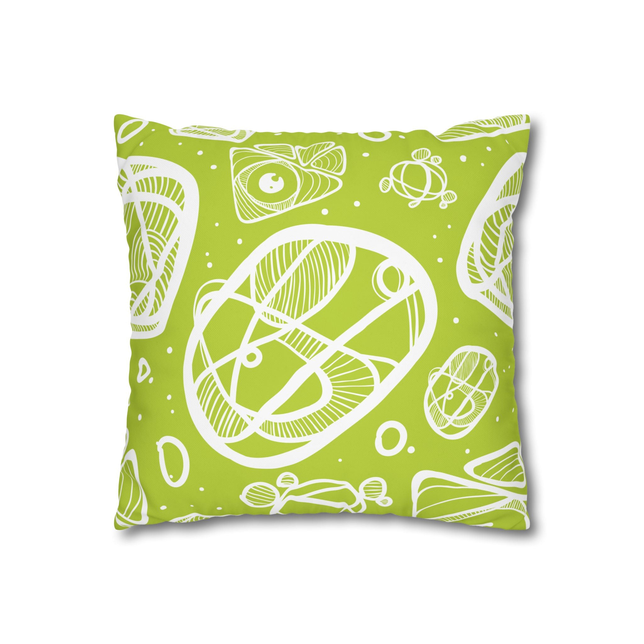 Lime Green Abstract Art Pillowcase