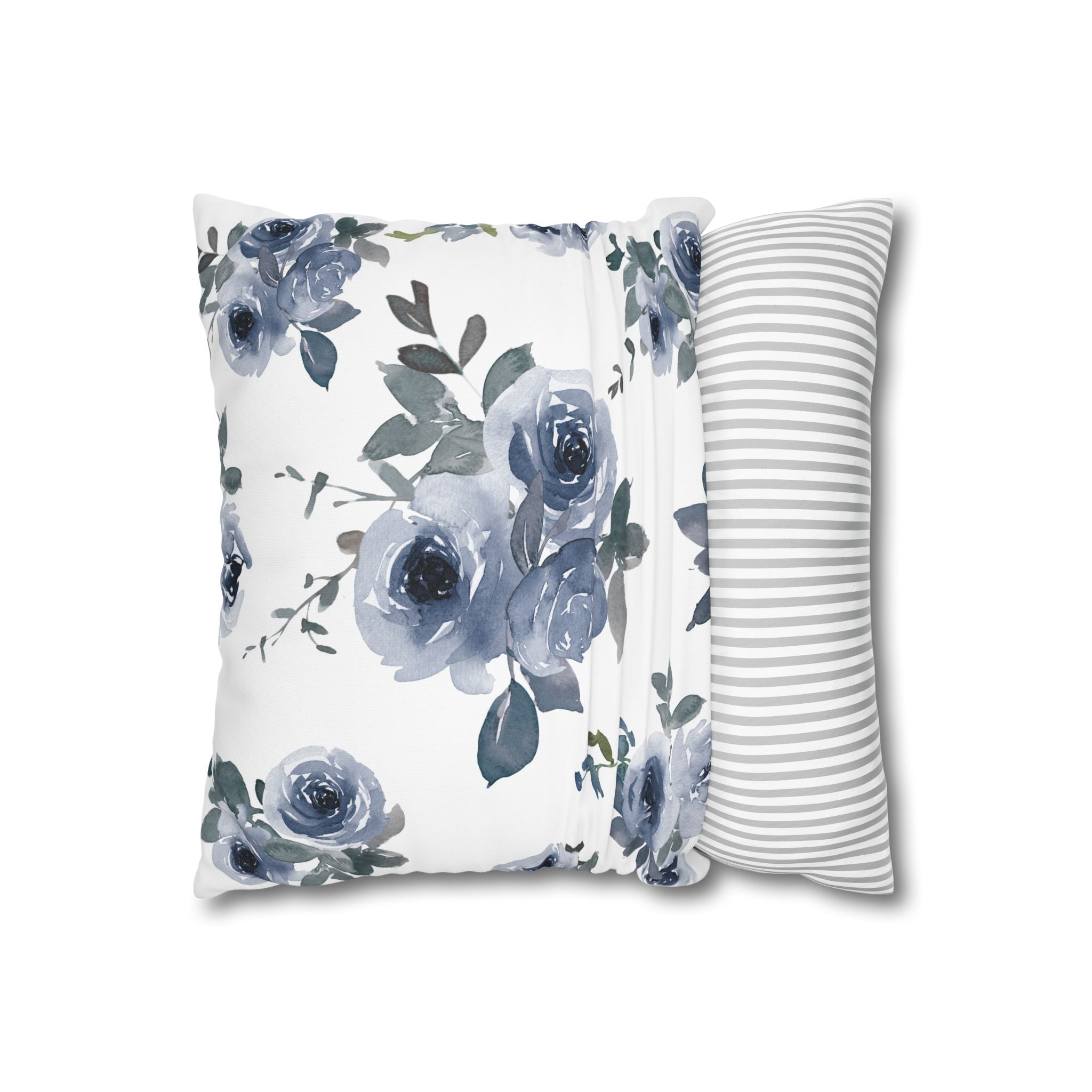 Blue Rose Watercolor Pillowcase