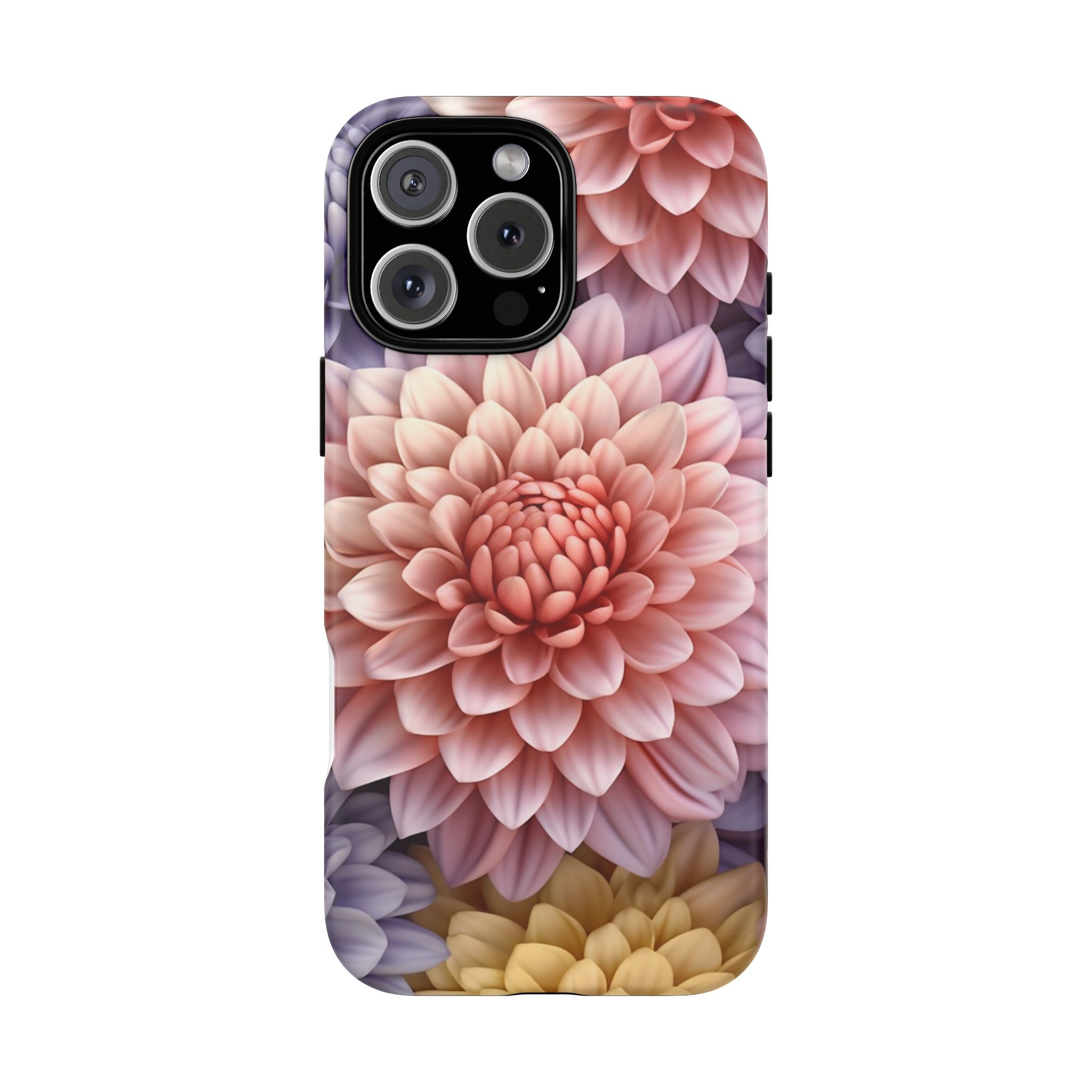 Dahlia Bloom Hexagon Stone iPhone Case