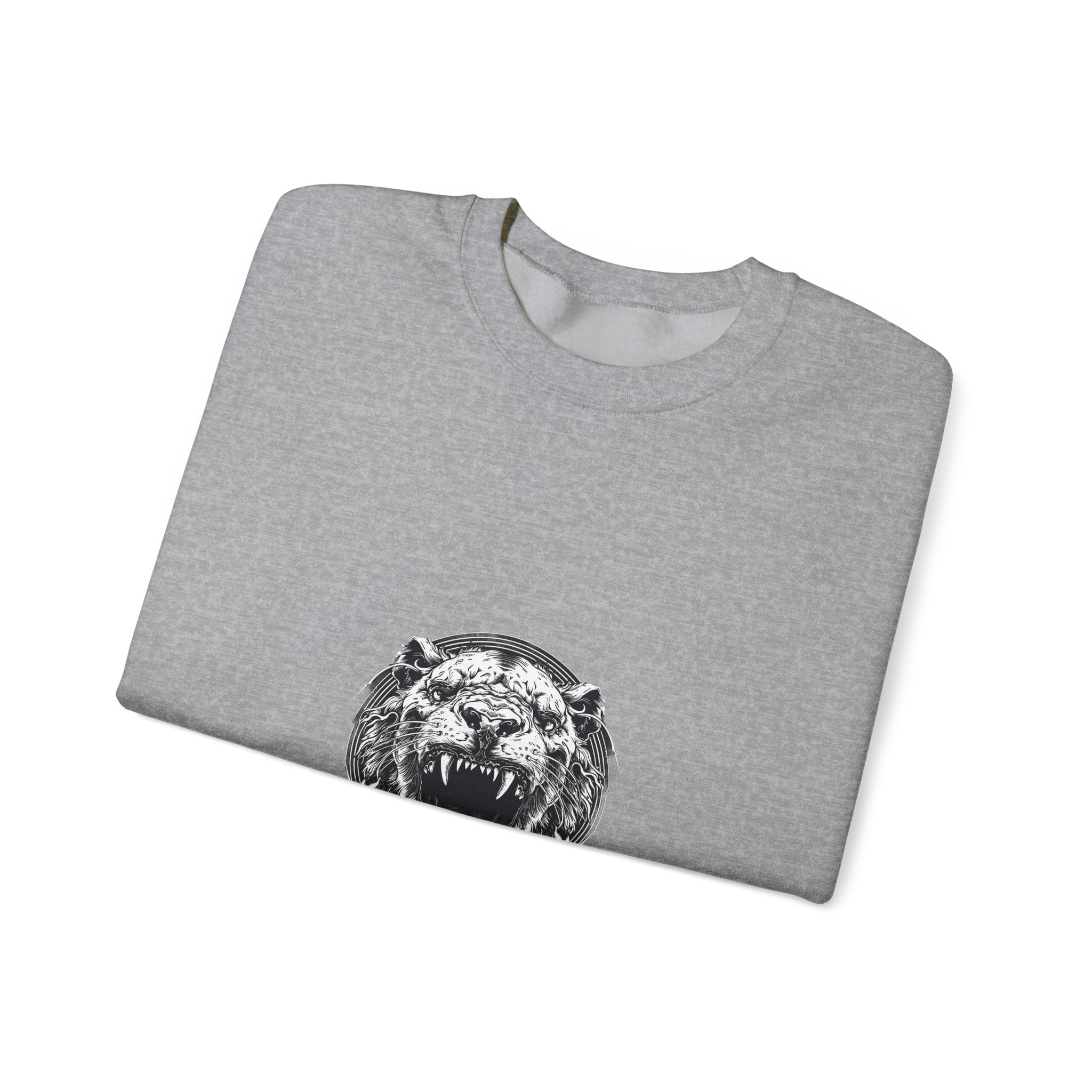 Lion Head Woodblock Print Sweatshirt