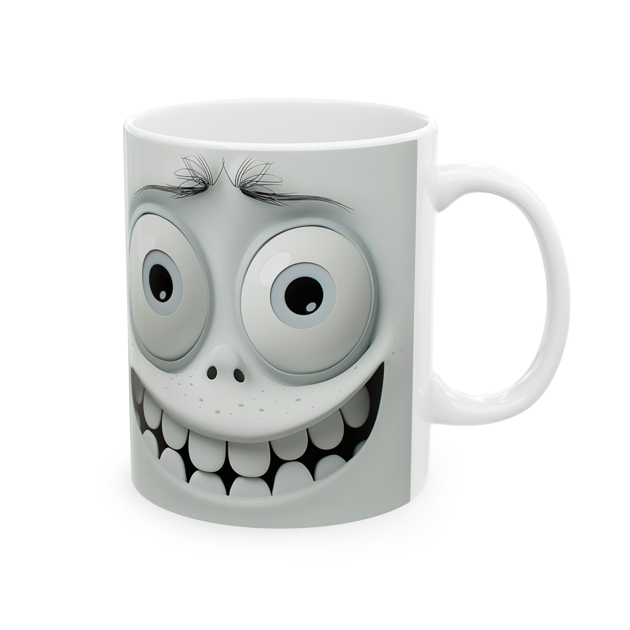 Goofy Grin Mug - Cute Cartoon Face