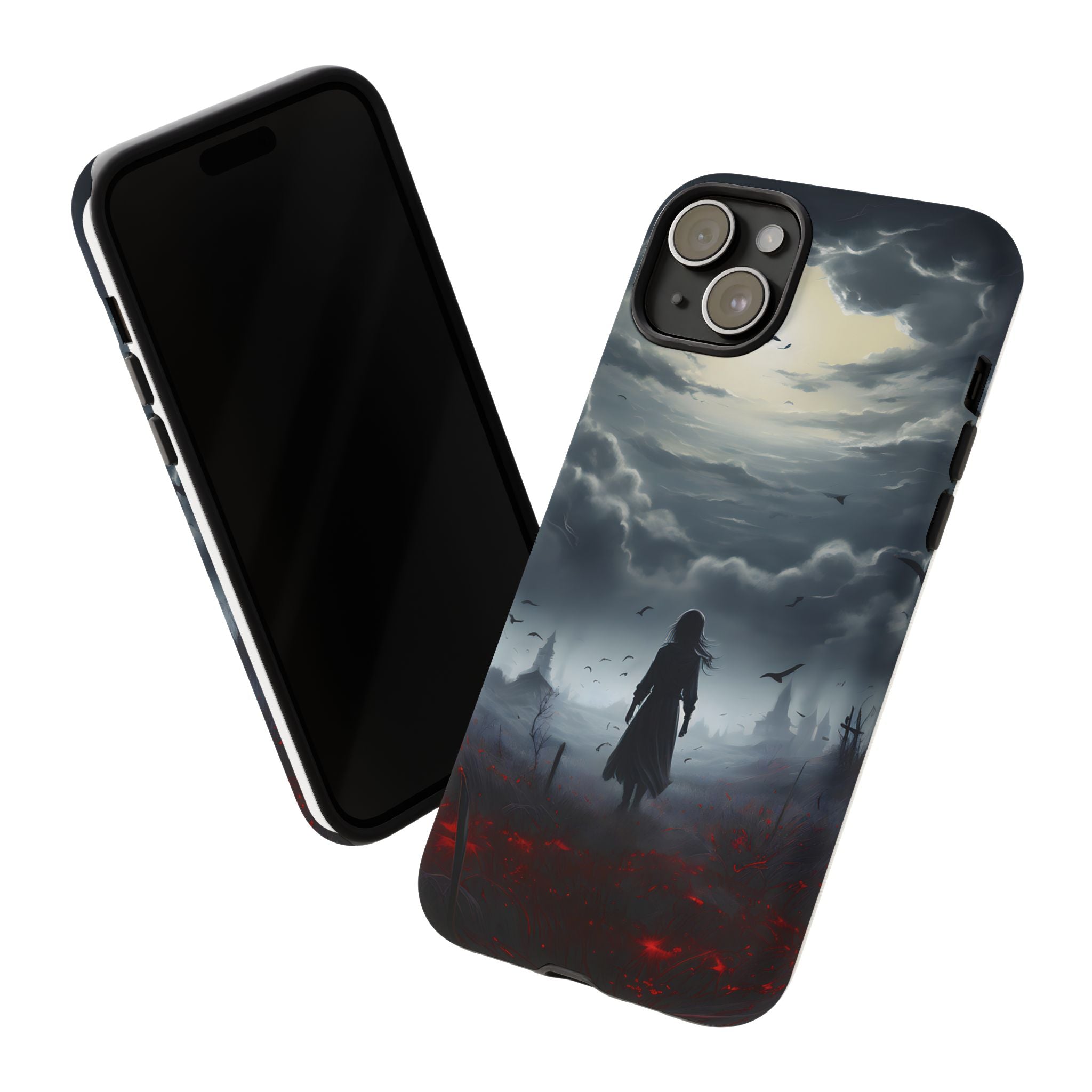 Stormy Silhouette Hexagon Stone iPhone Case