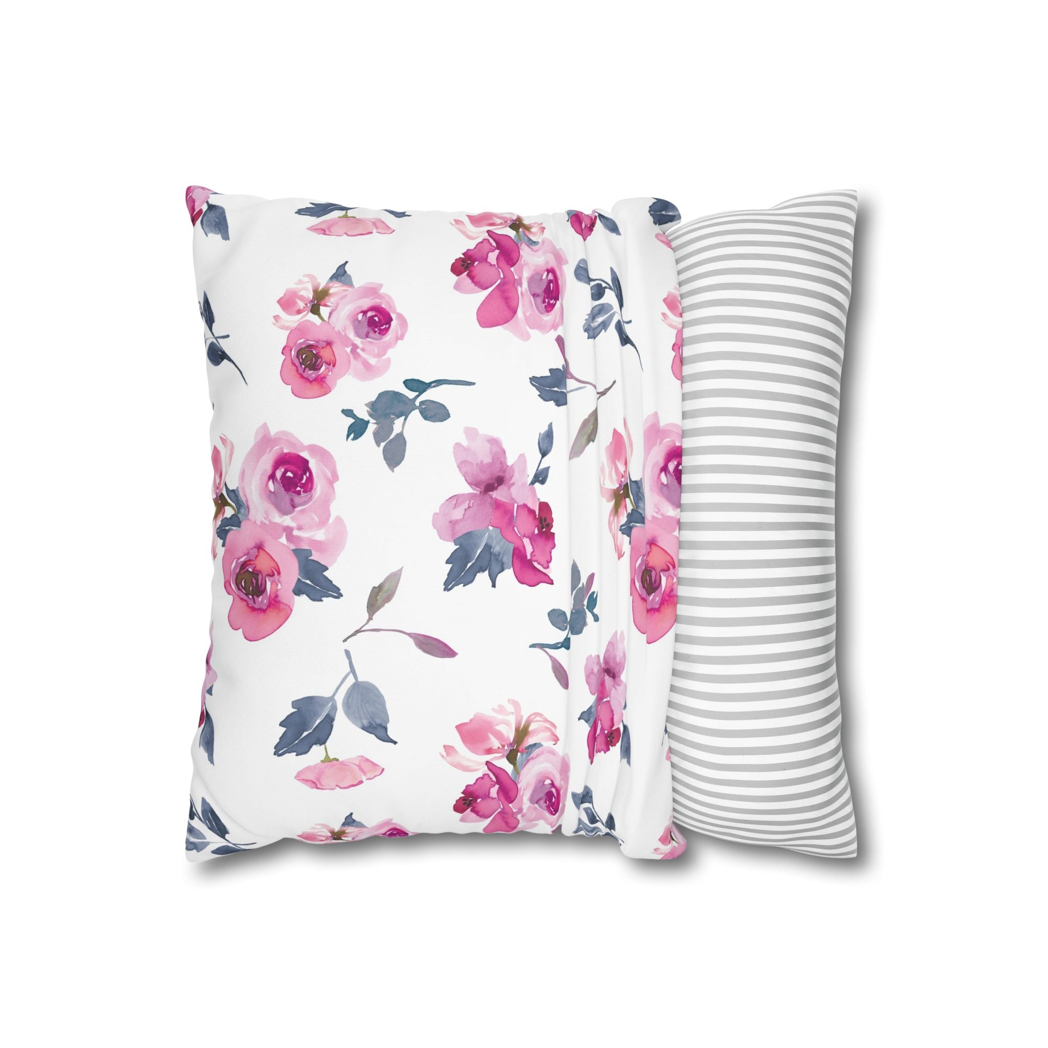 Pink Rose Watercolor Pillowcase