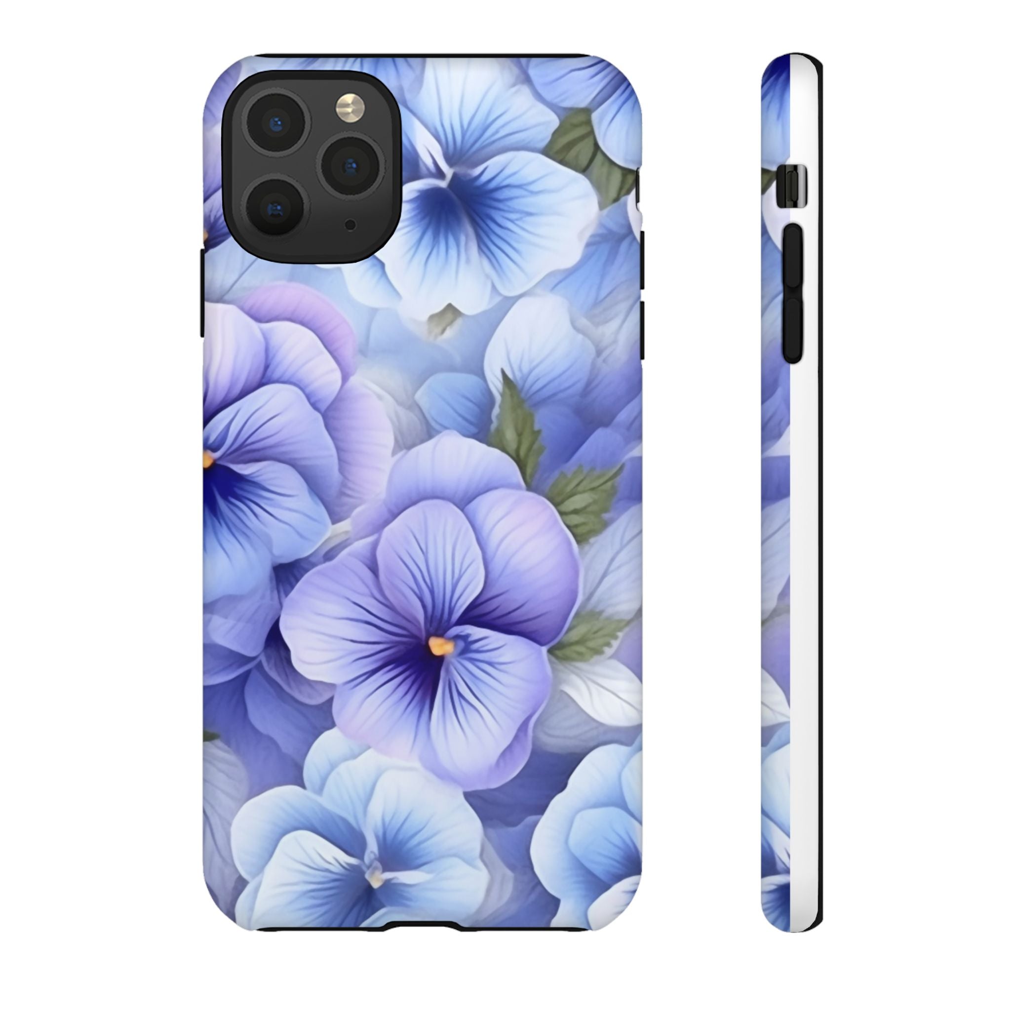 Dreamy Pansy Blue iPhone Case - Hexagon Stone