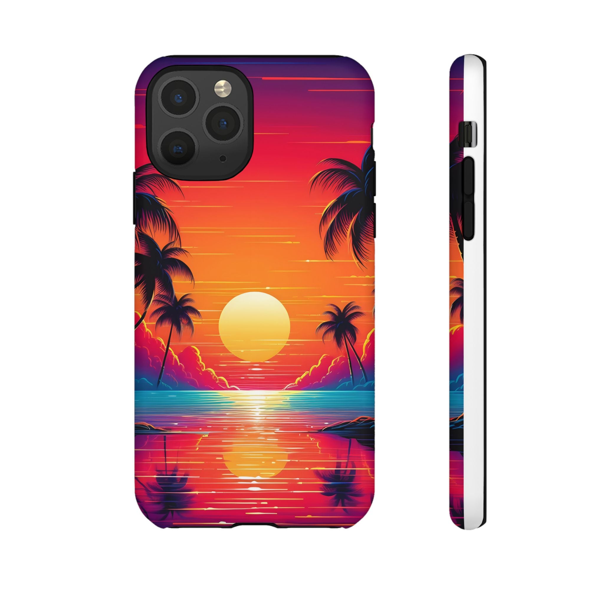 Sunset Palm Beach iPhone Case - Hexagon Stone