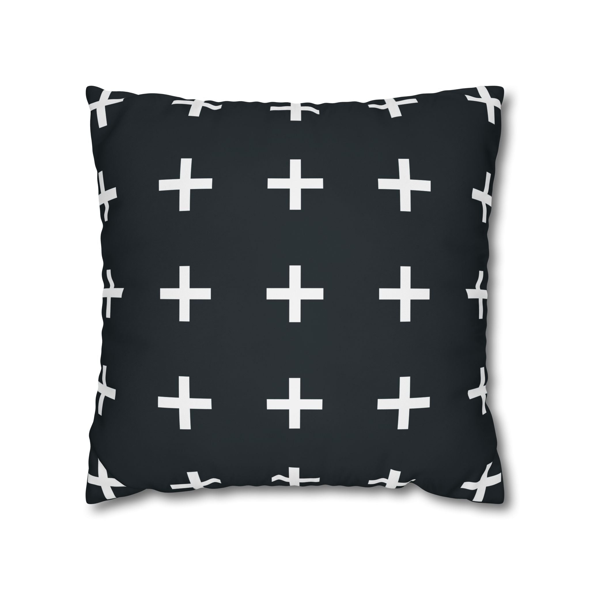 Teal Plus Sign Pillowcase - Geometric Design