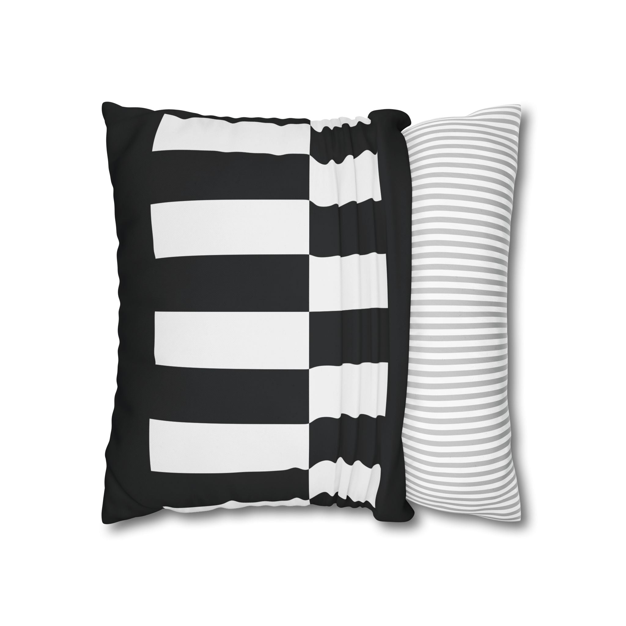 Abstract Checkered Pillowcase - Black & White