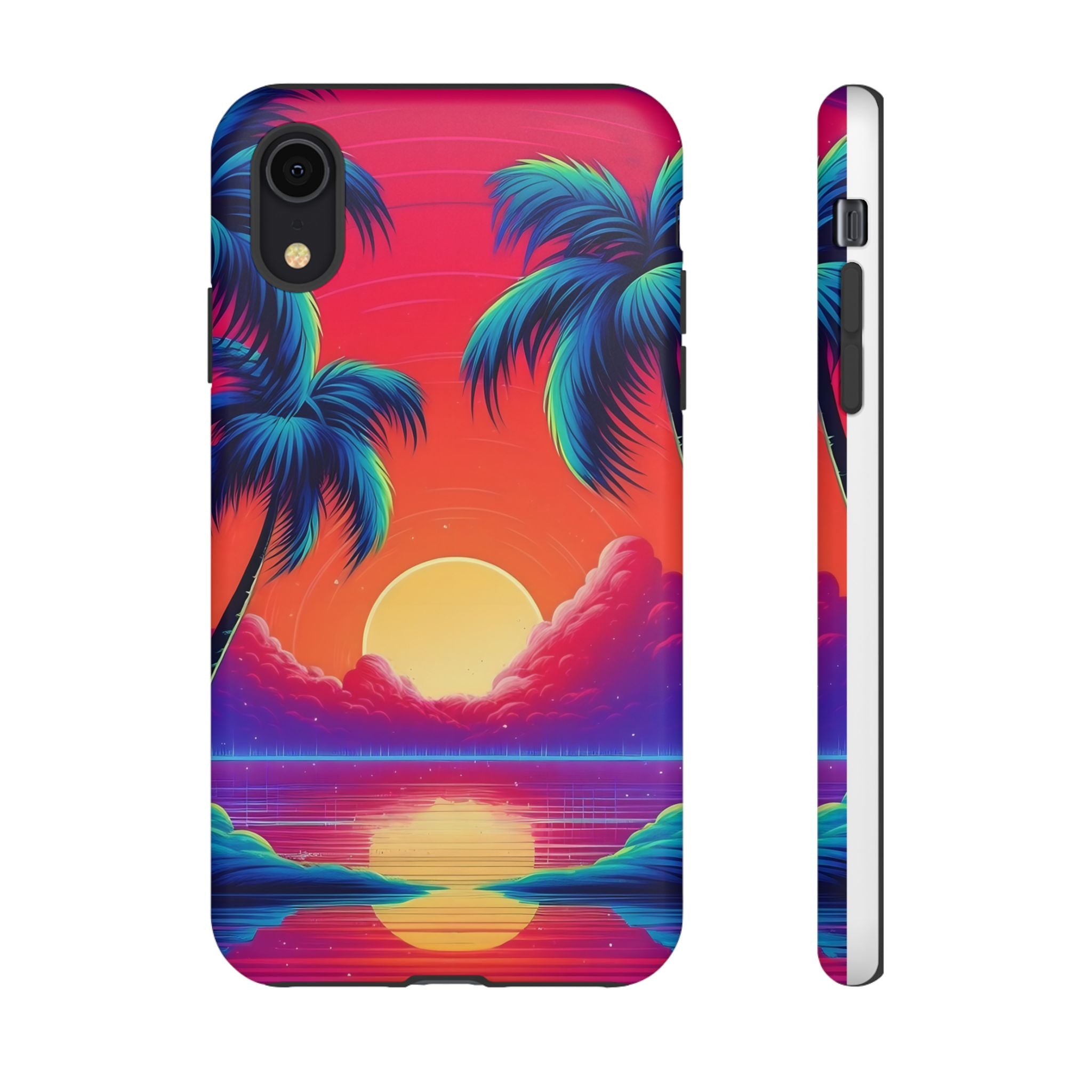 Sunset Palm Hexagon iPhone Case - Rugged