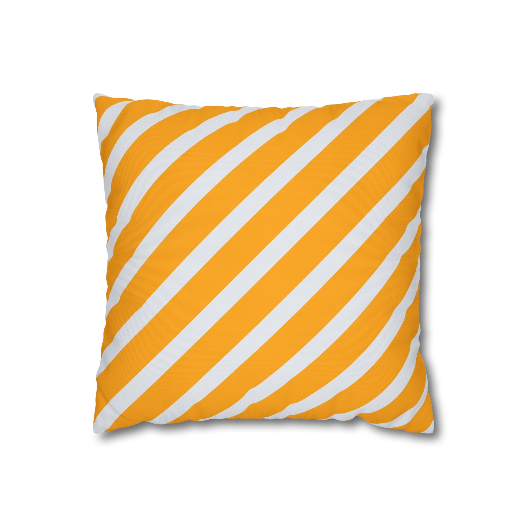 Neon Orange & Gray Diagonal Stripe Pillowcase