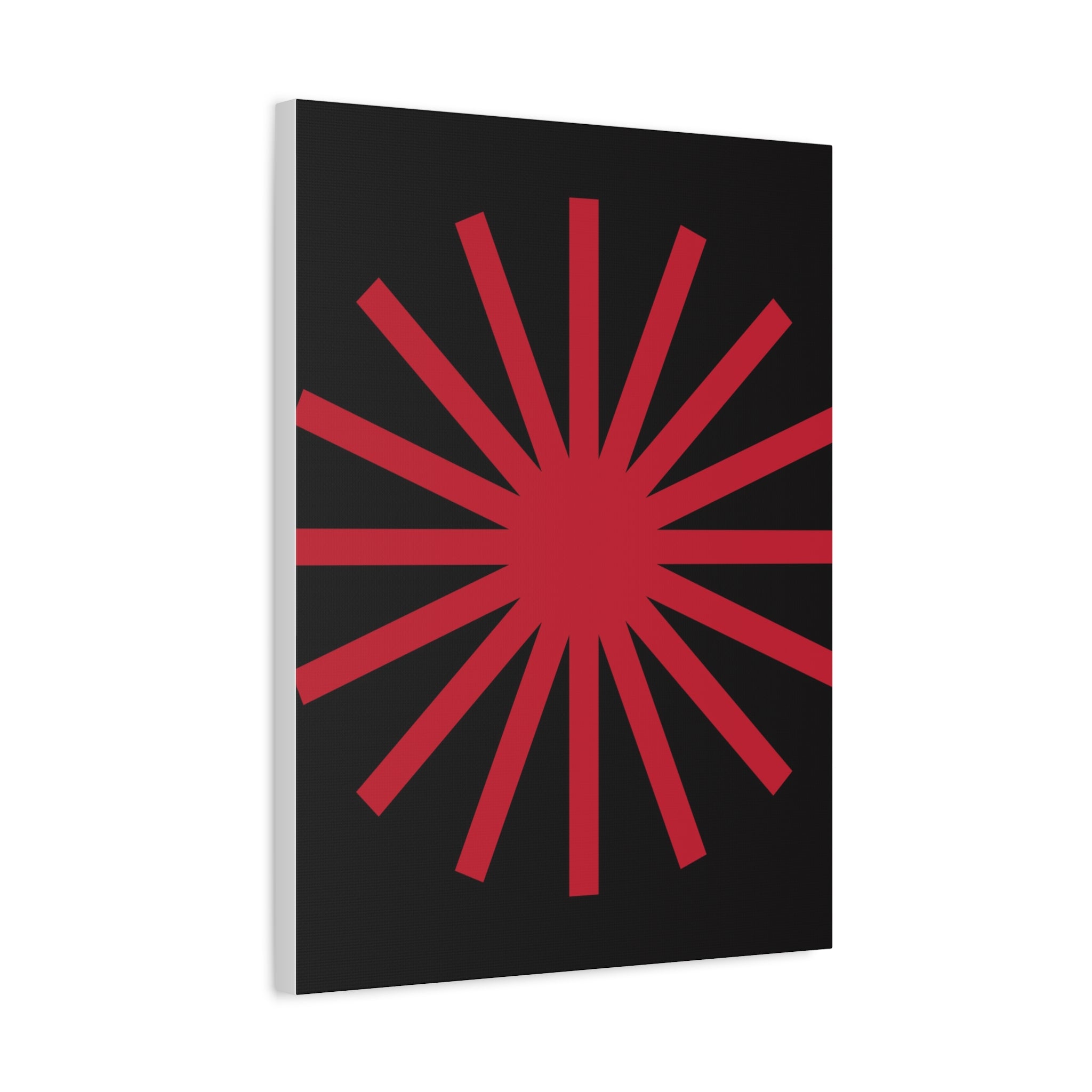 Crimson Sunburst Matte Canvas Art