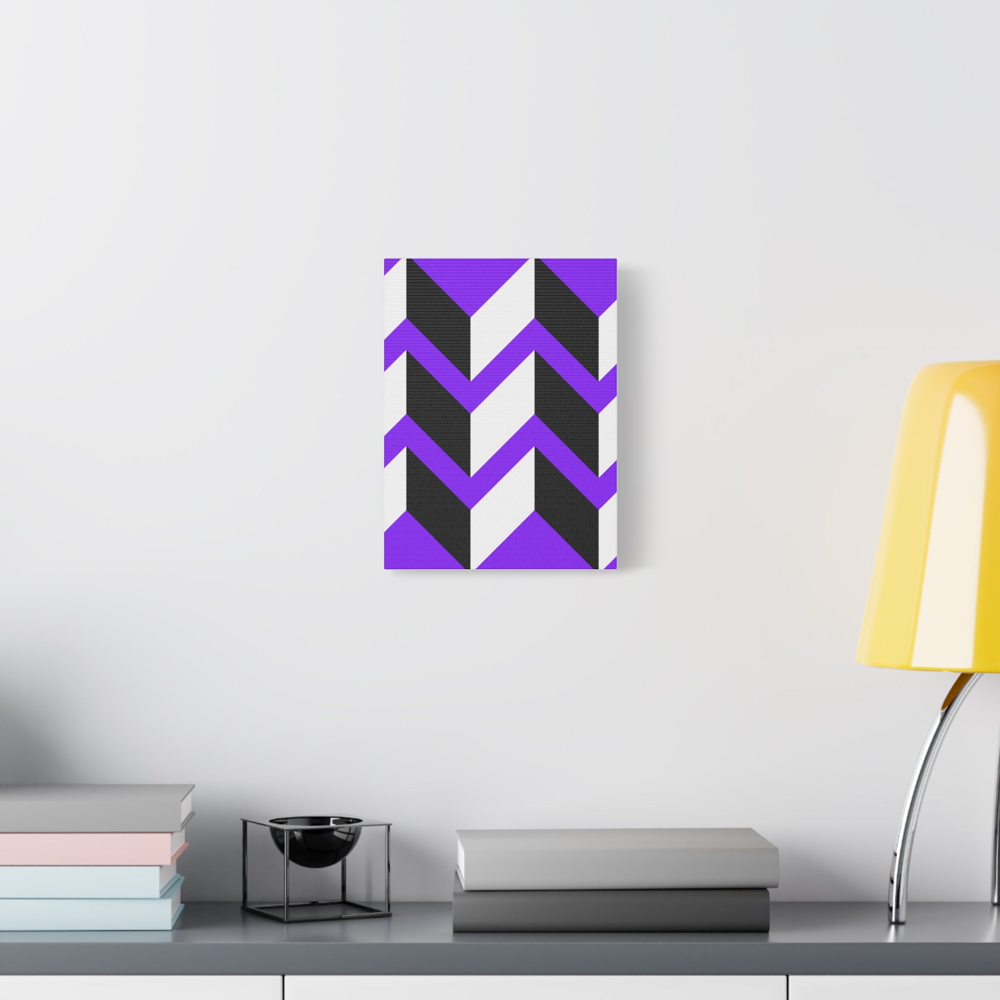 Purple Geometric Wave Canvas Art