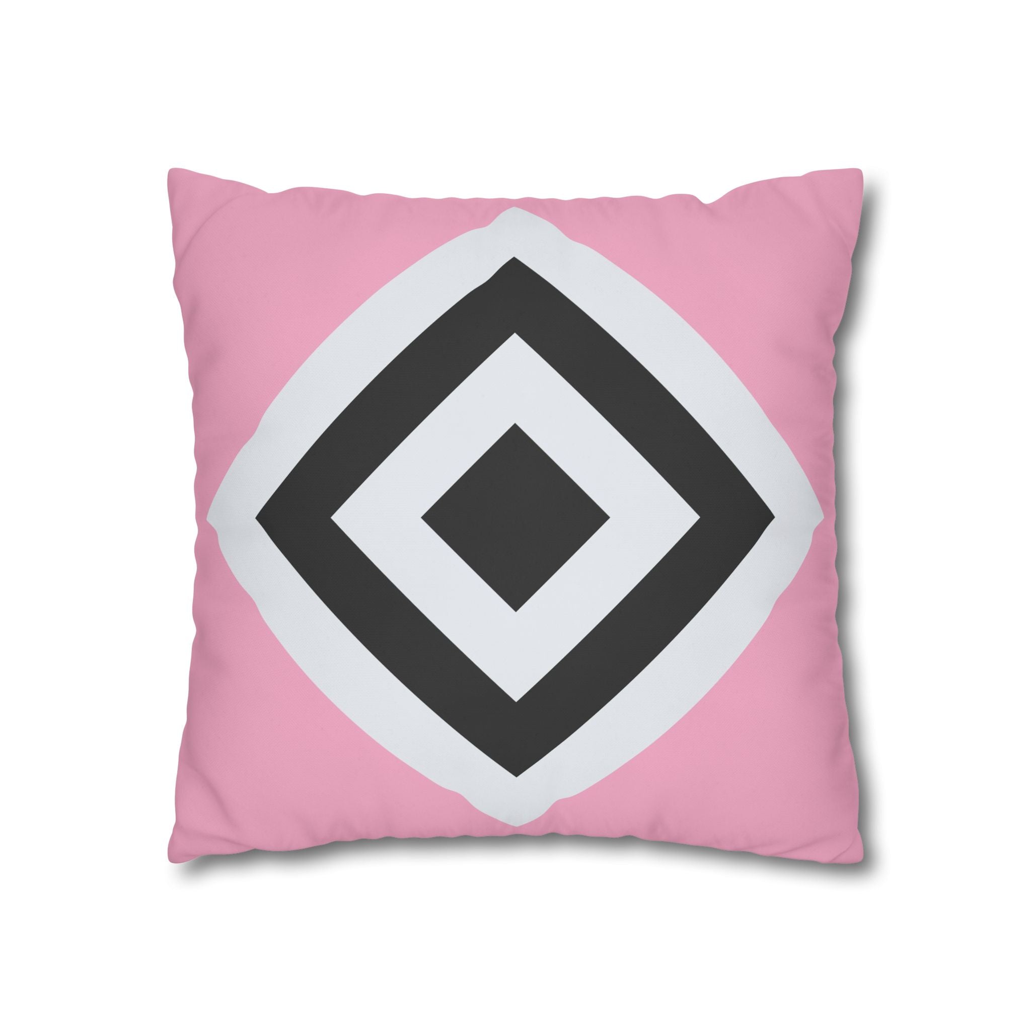 Geometric Diamond Pillowcase - Blush Pink