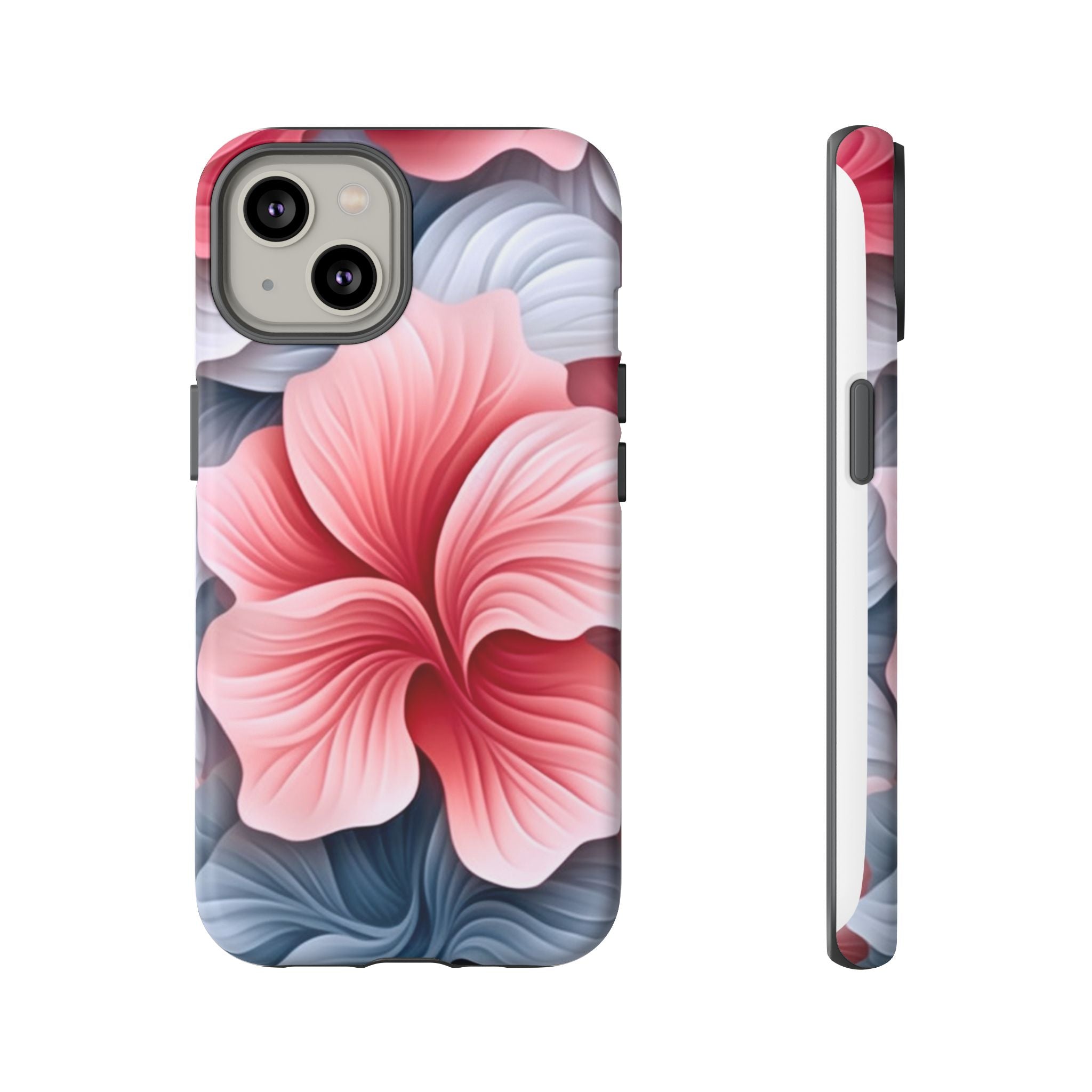 Abstract Floral Pink iPhone Case - Hexagon Stone