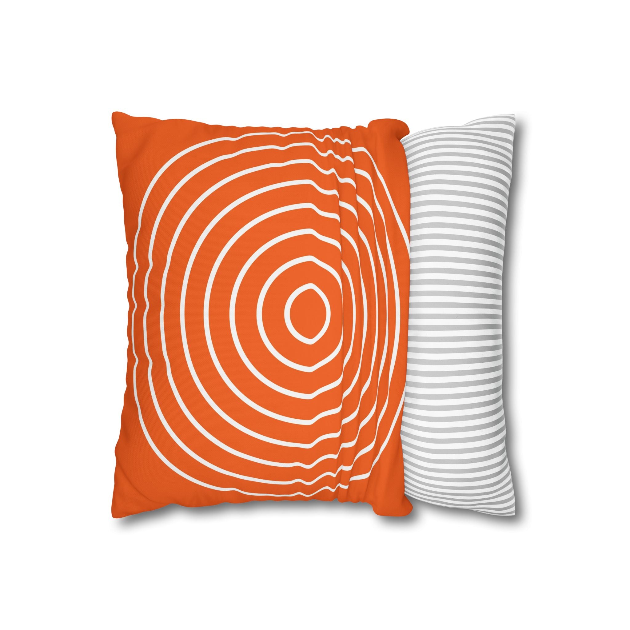 Orange & White Concentric Circles Pillowcase