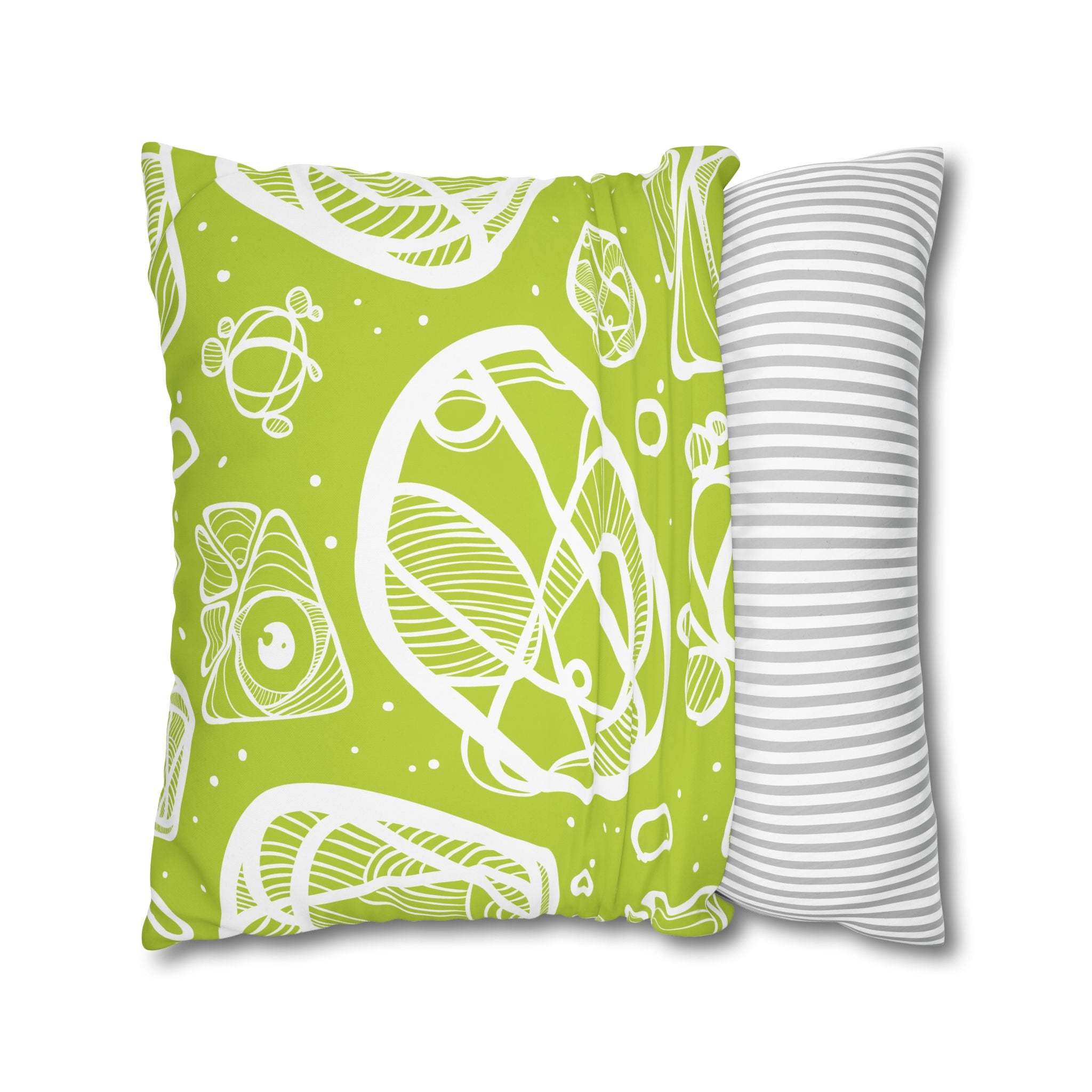 Lime Green Abstract Art Pillowcase