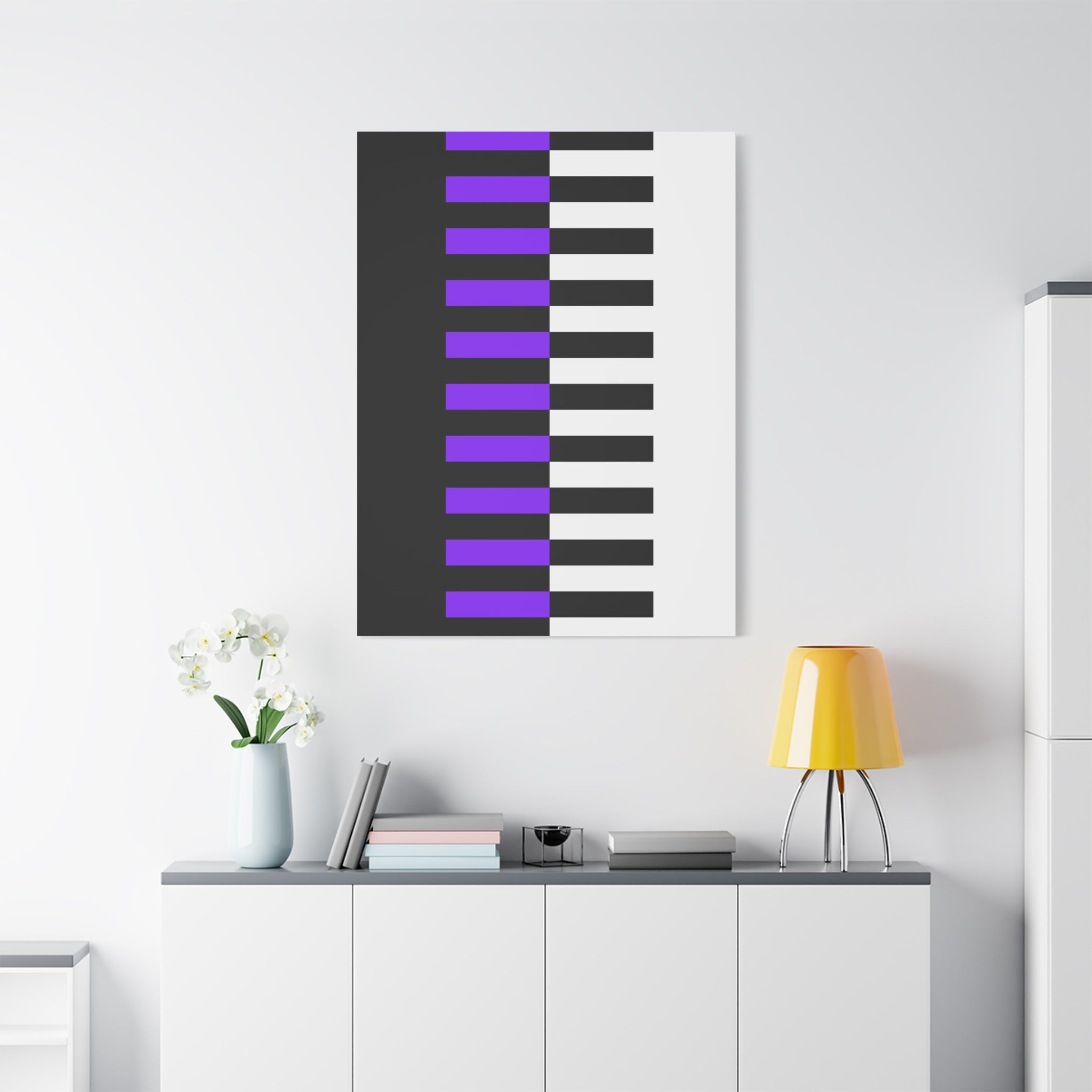 Abstract Purple Piano Keys Canvas Art