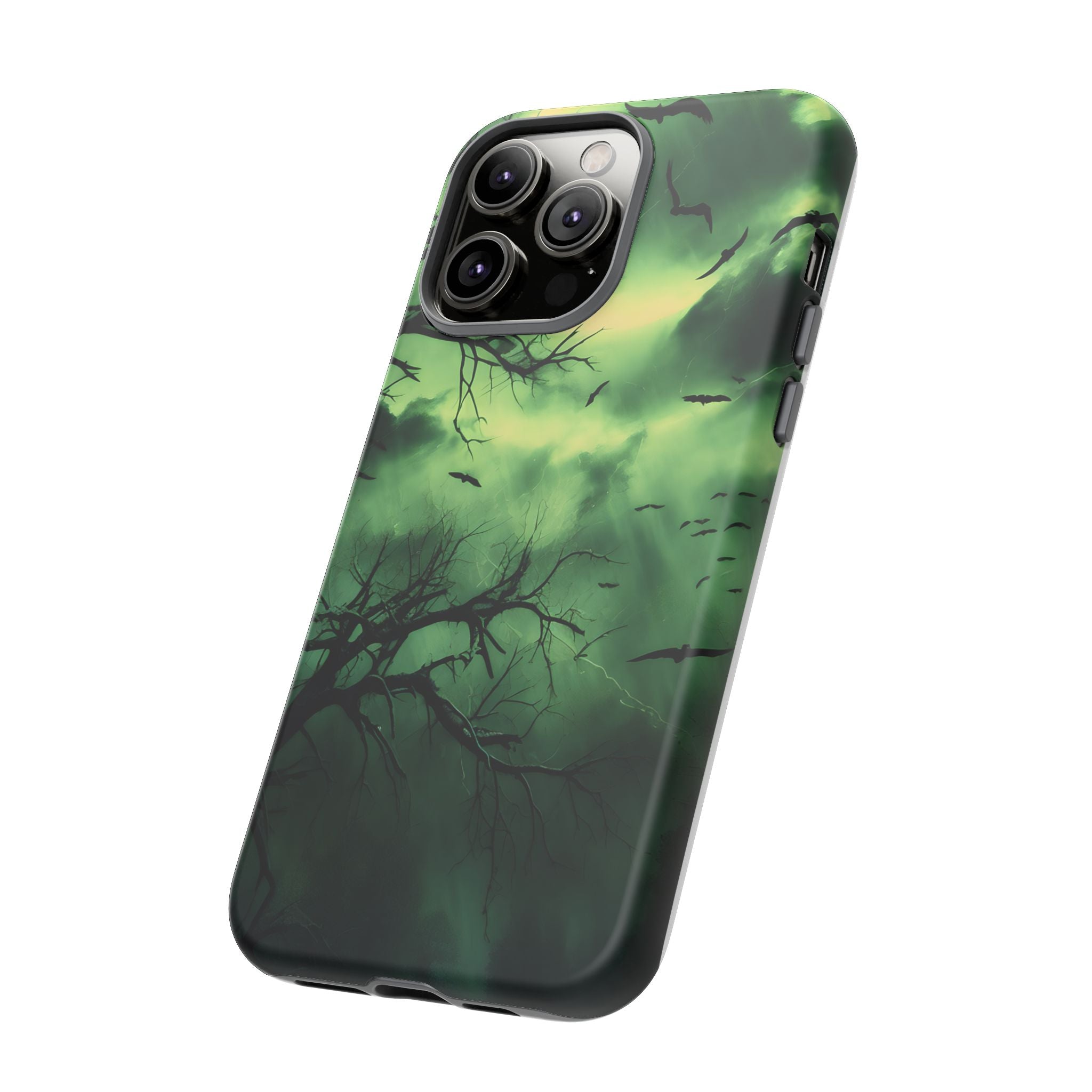 Gothic Green Forest iPhone Case - Hexagon Stone