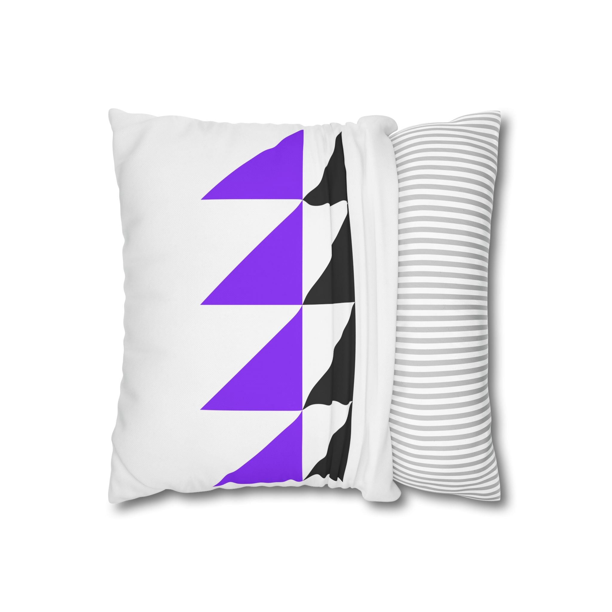 Geometric Triangle Pillowcase - Purple & Black