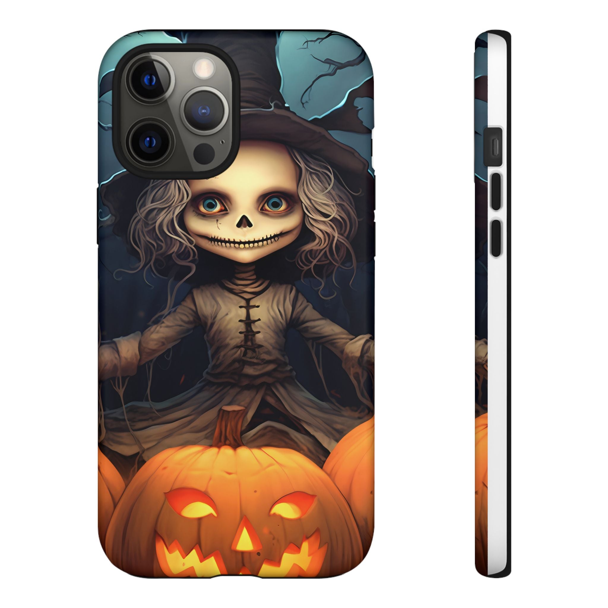 Spooky Skull Girl Halloween iPhone Case - Hexagon Stone