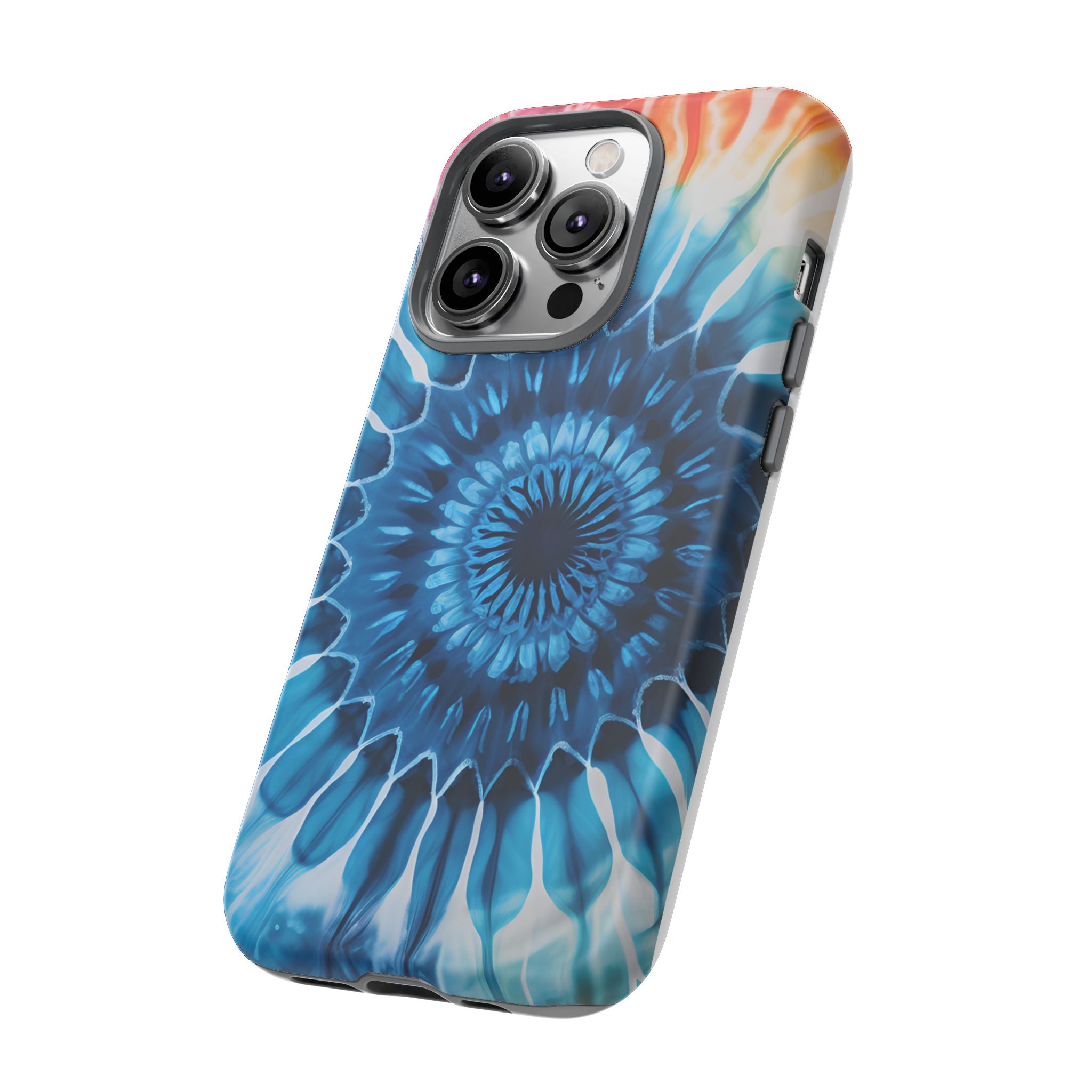 Cosmic Mandala Tie-Dye iPhone Case - Rugged Hexagon Stone