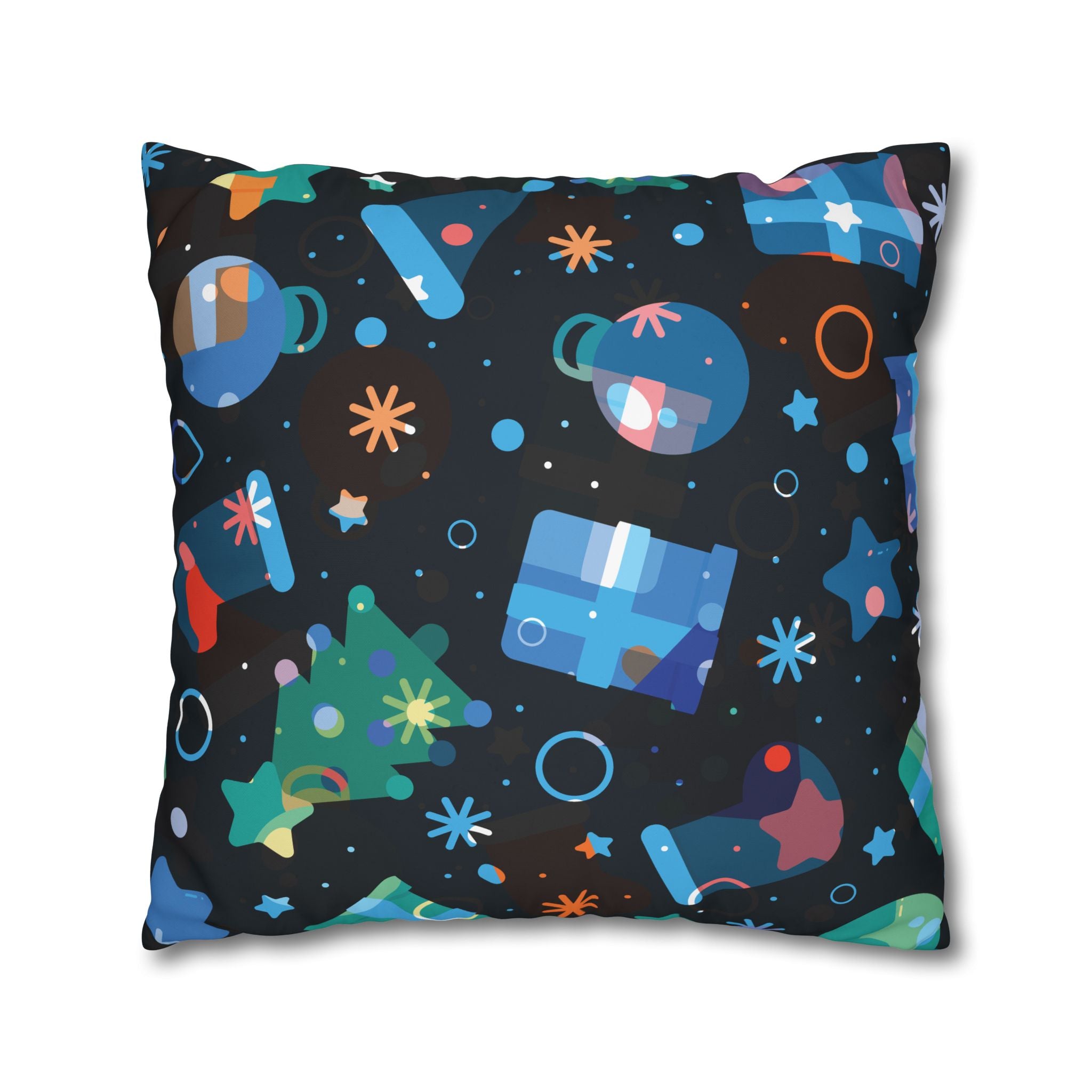 Navy Blue Christmas Pillowcase - Festive Minimalist Design