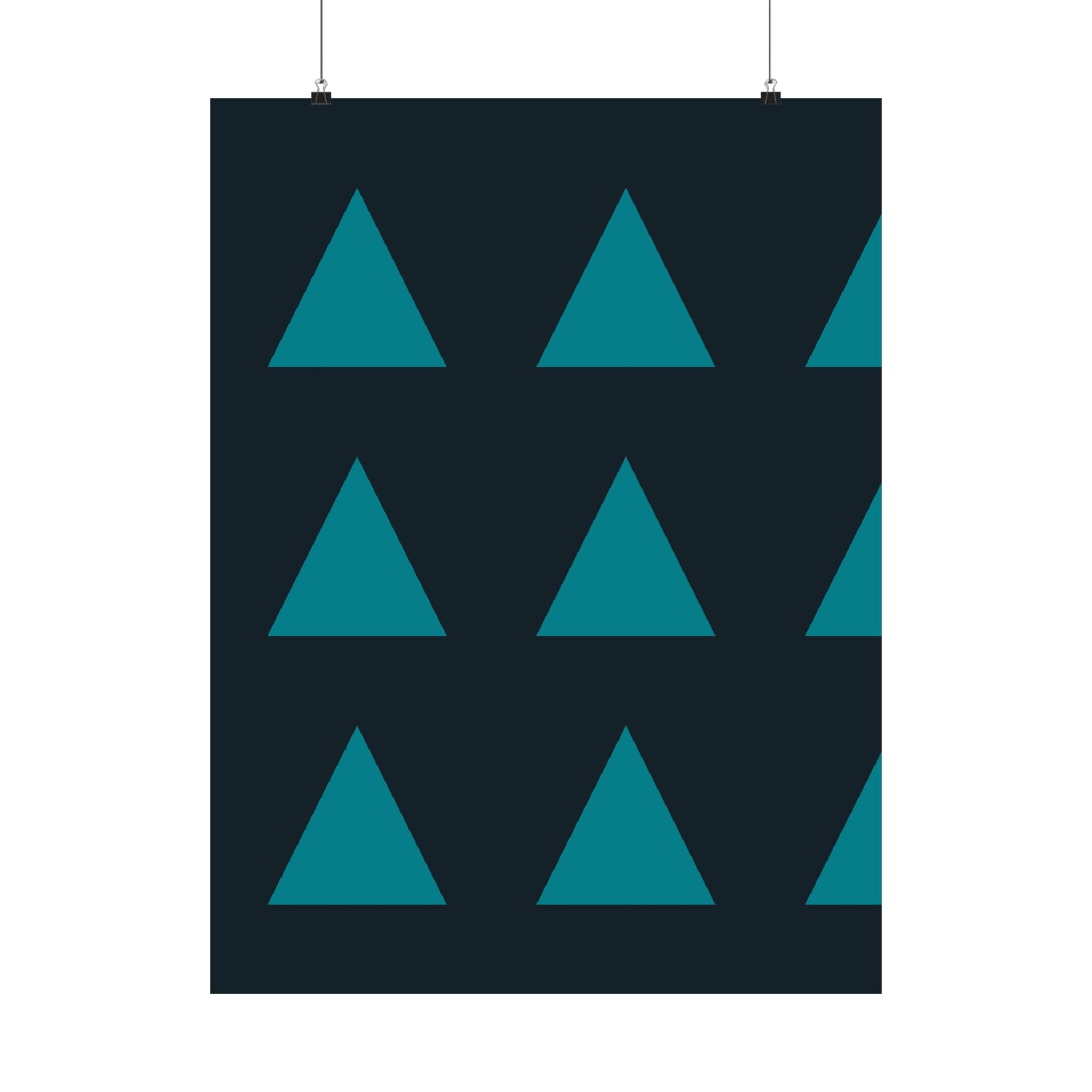 Teal Triangle Geometric Minimalist Poster