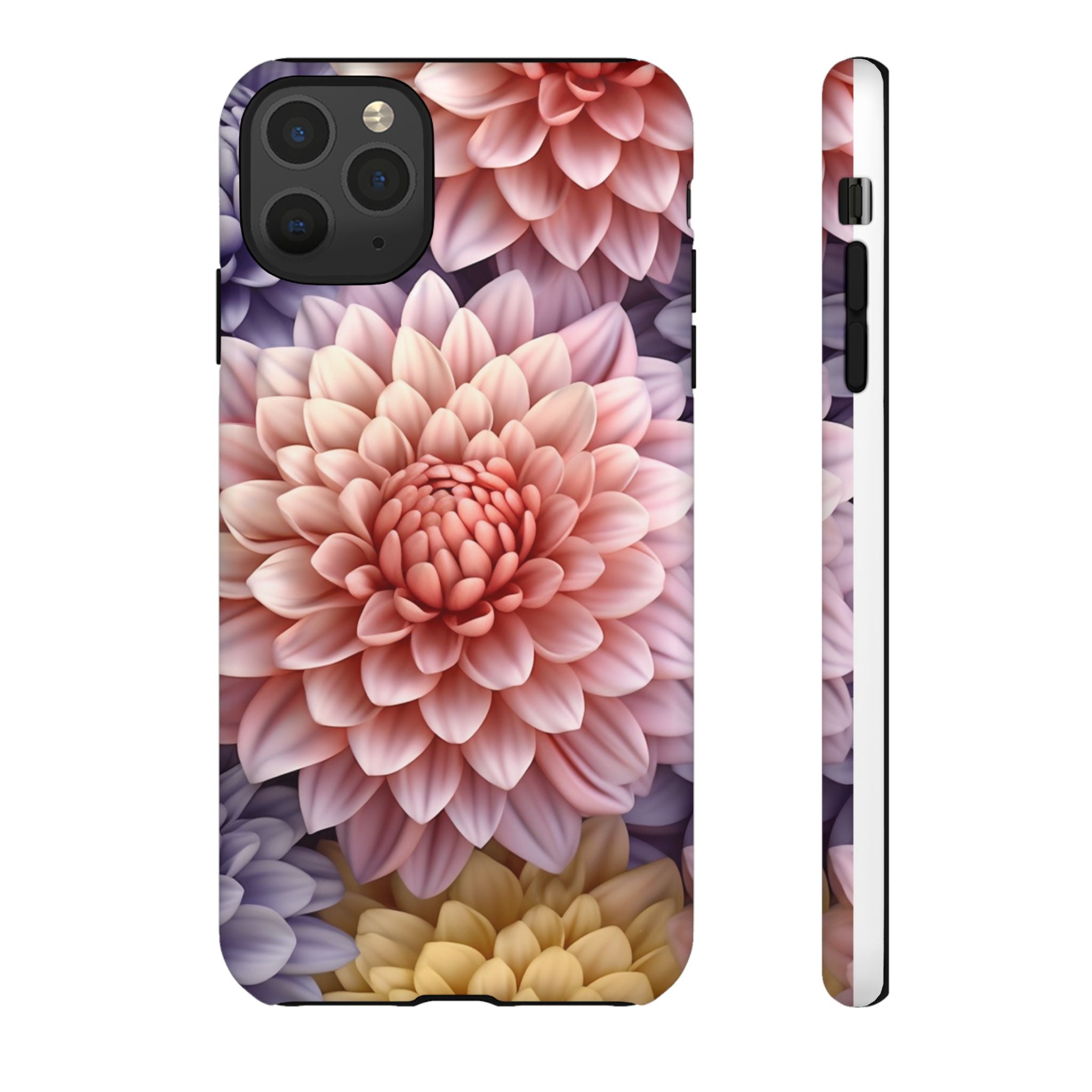 Dahlia Bloom Hexagon Stone iPhone Case