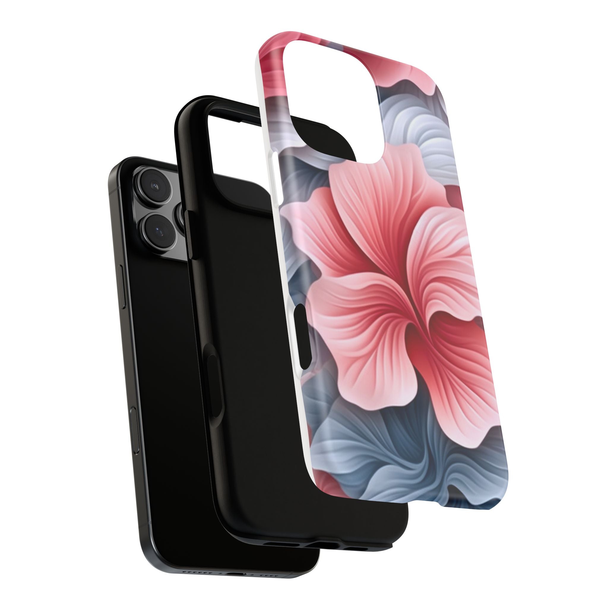 Abstract Floral Pink iPhone Case - Hexagon Stone