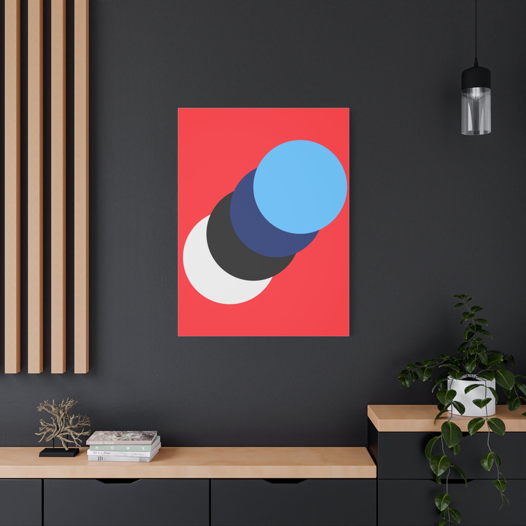 Abstract Red Circle Canvas Art Print