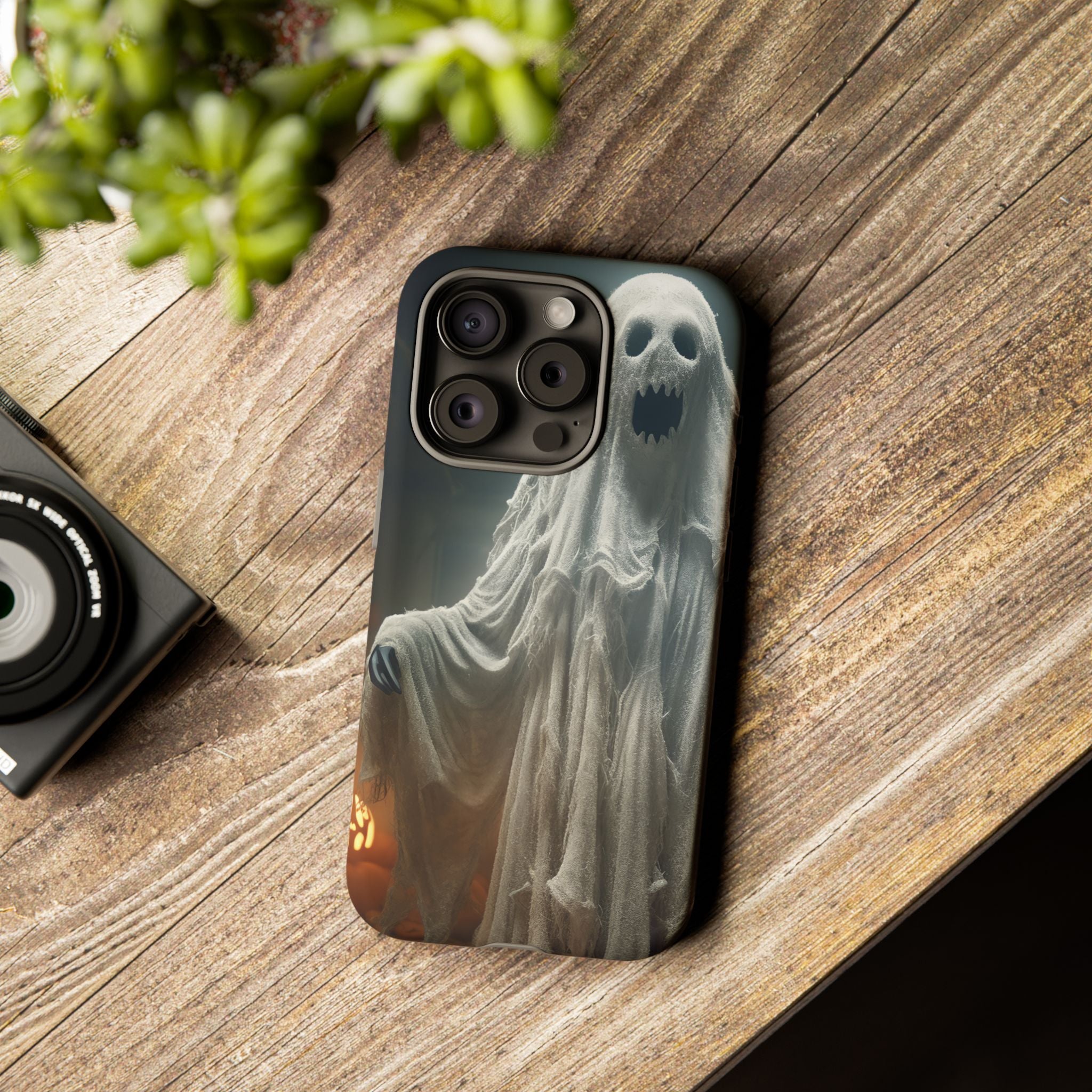 Spooky Ghost Hexagon Stone iPhone Case