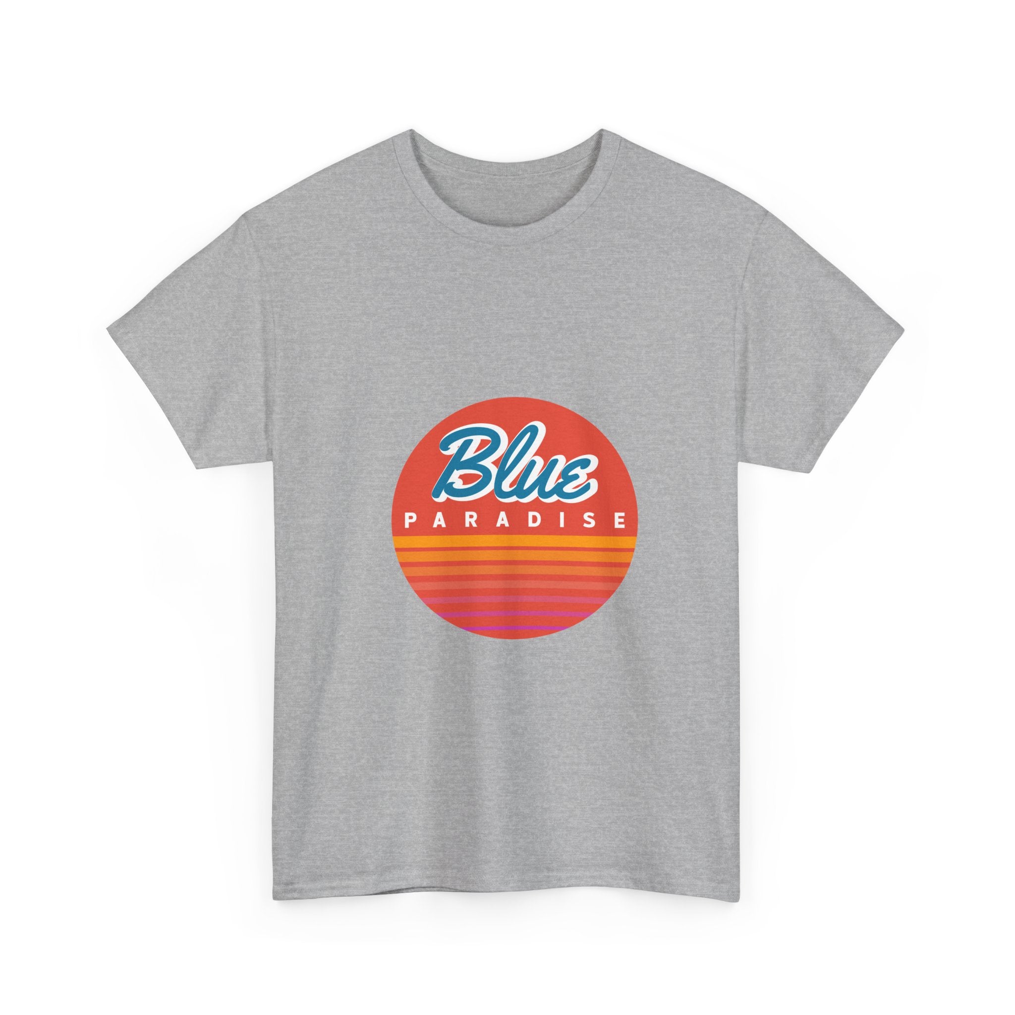 Retro Blue Paradise Sunset T-Shirt