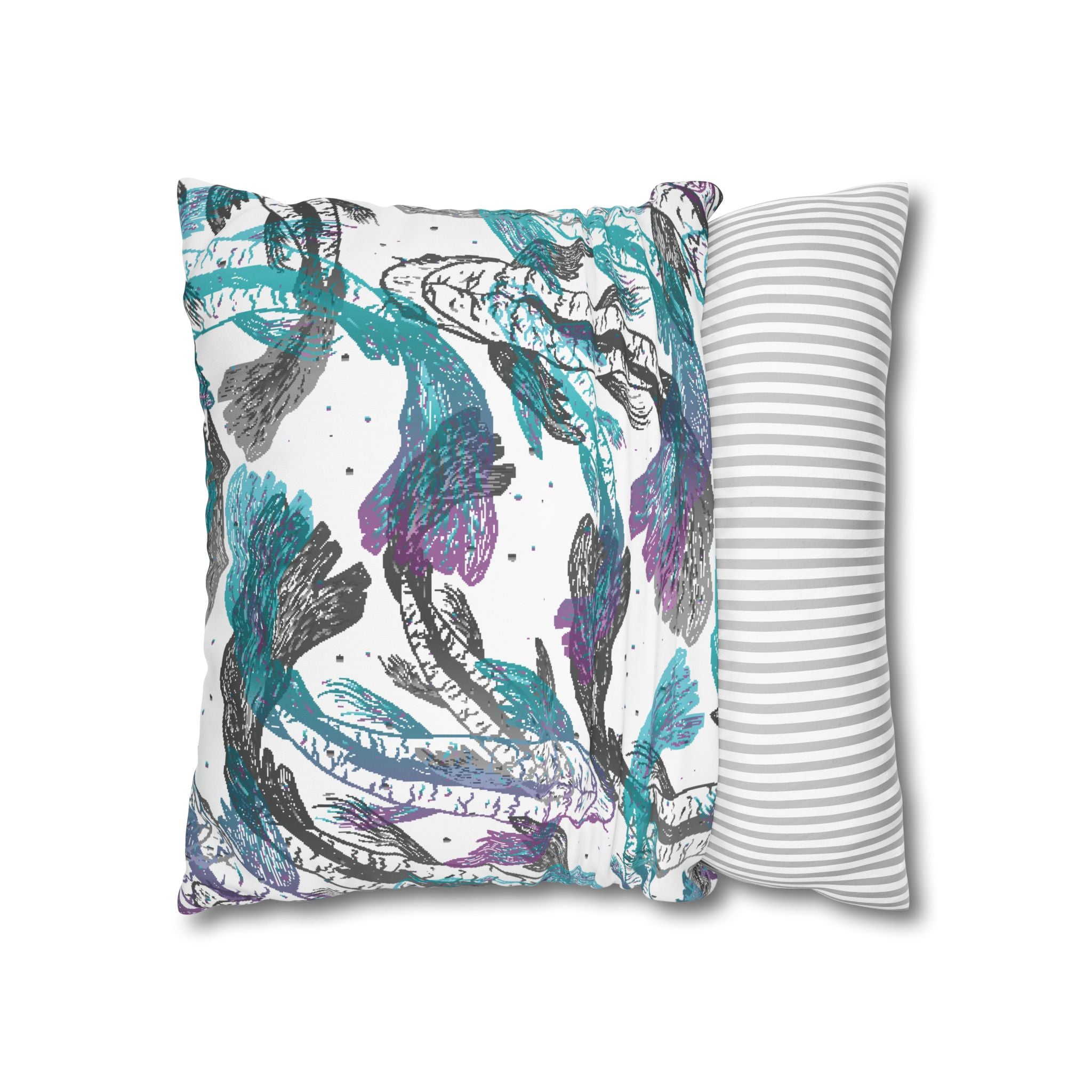 Koi Fish Pillowcase - Teal & Purple