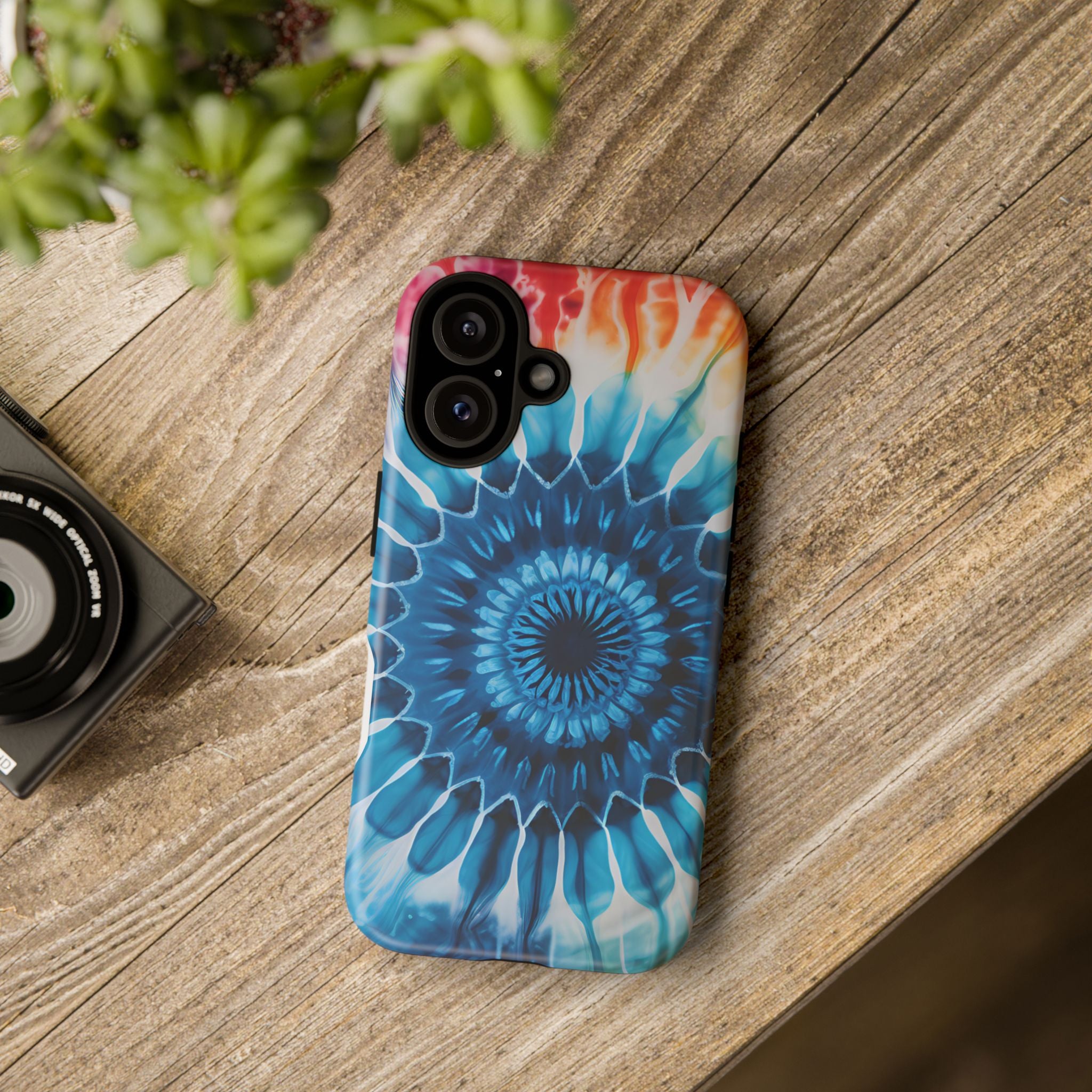 Cosmic Mandala Tie-Dye iPhone Case - Rugged Hexagon Stone