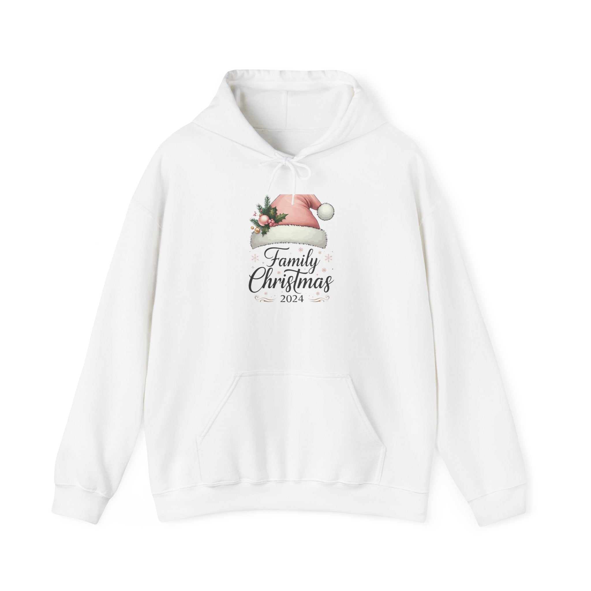 Pink Santa Hat Family Christmas Hoodie 2024