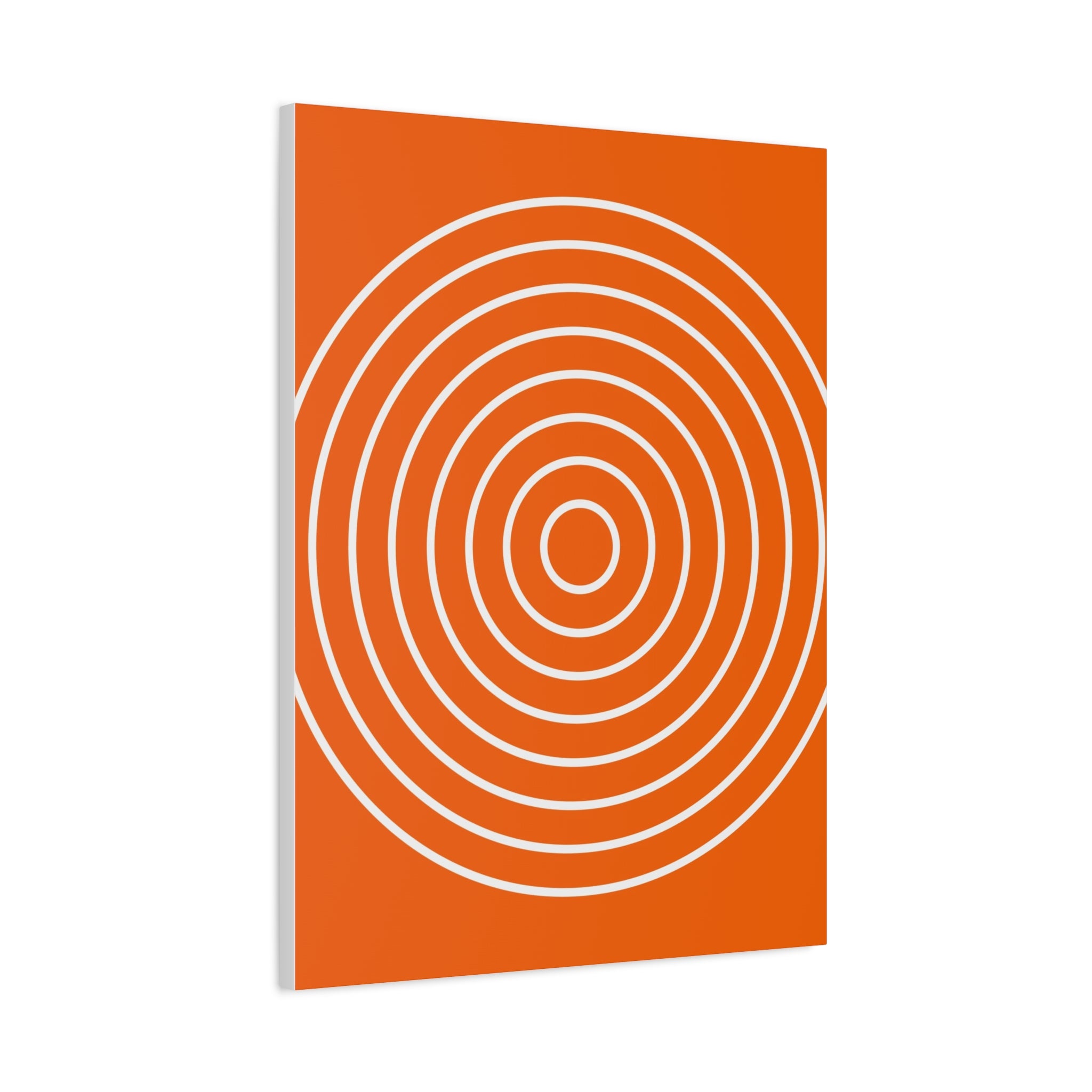 Orange Abstract Circles Matte Canvas Art