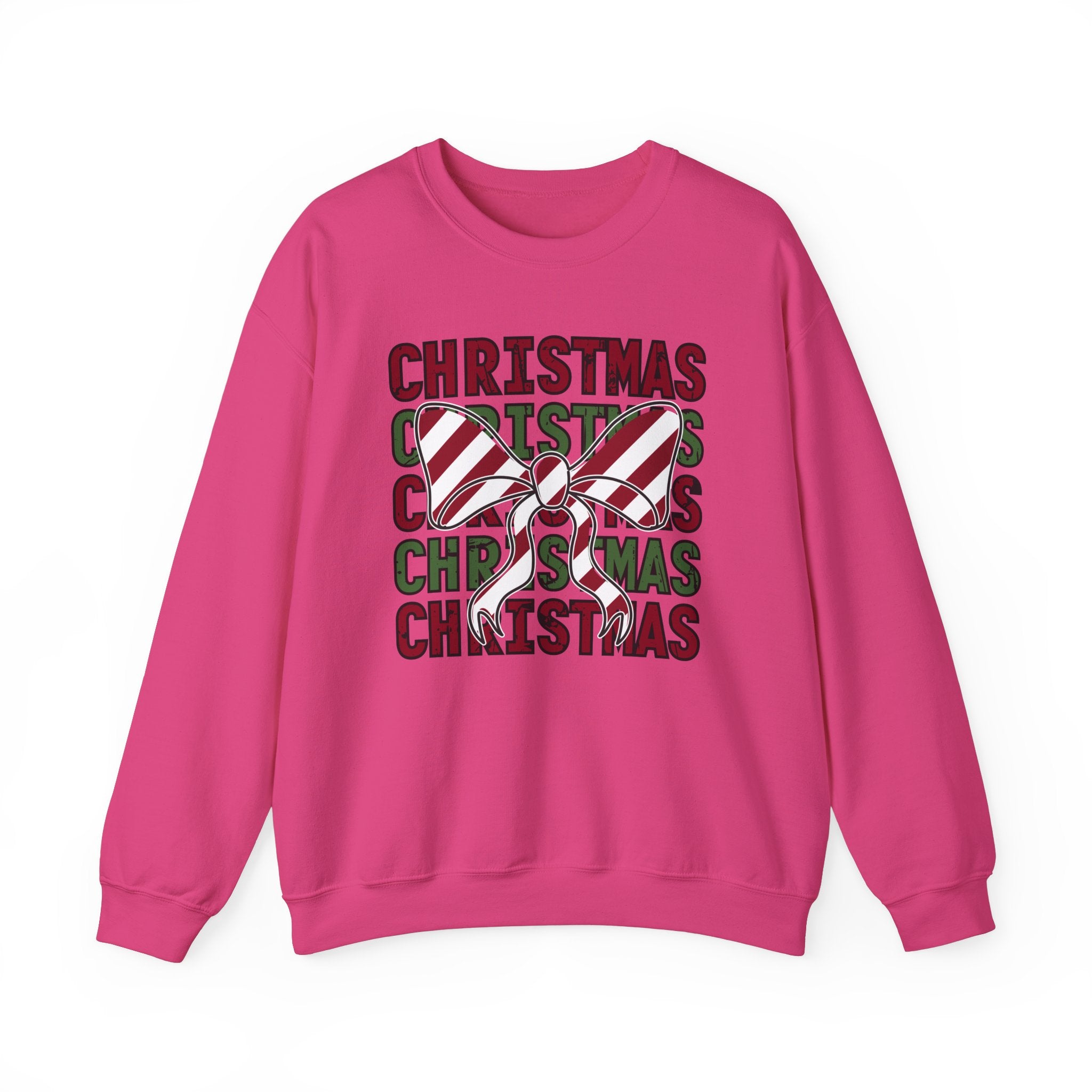 Candy Cane Bow Christmas Sweatshirt