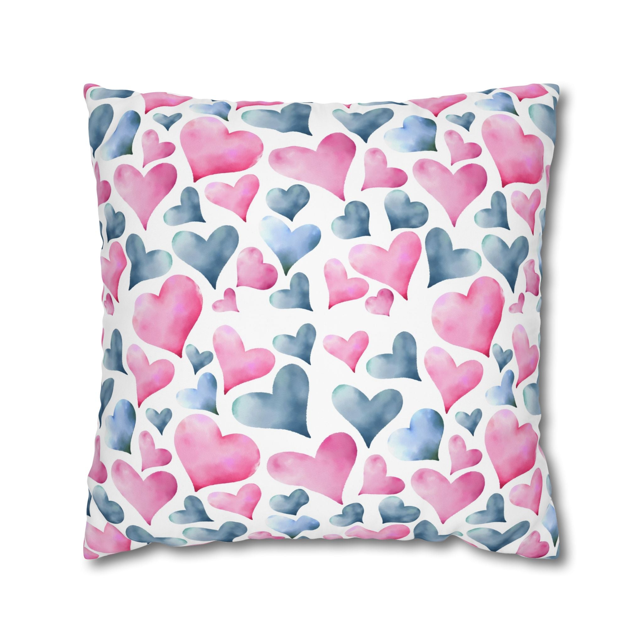 Watercolor Heart Pillowcase - Soft & Romantic