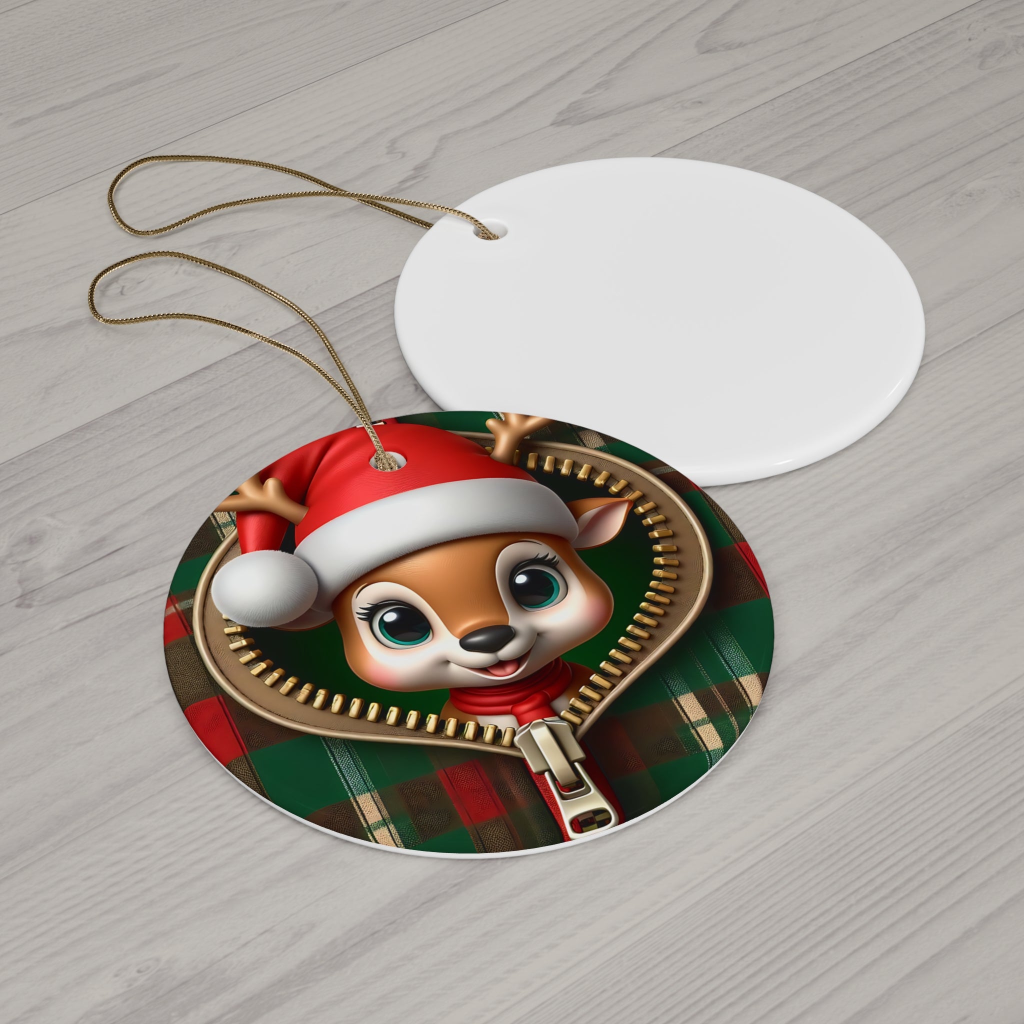 Peek-a-Boo Reindeer Christmas Ornament