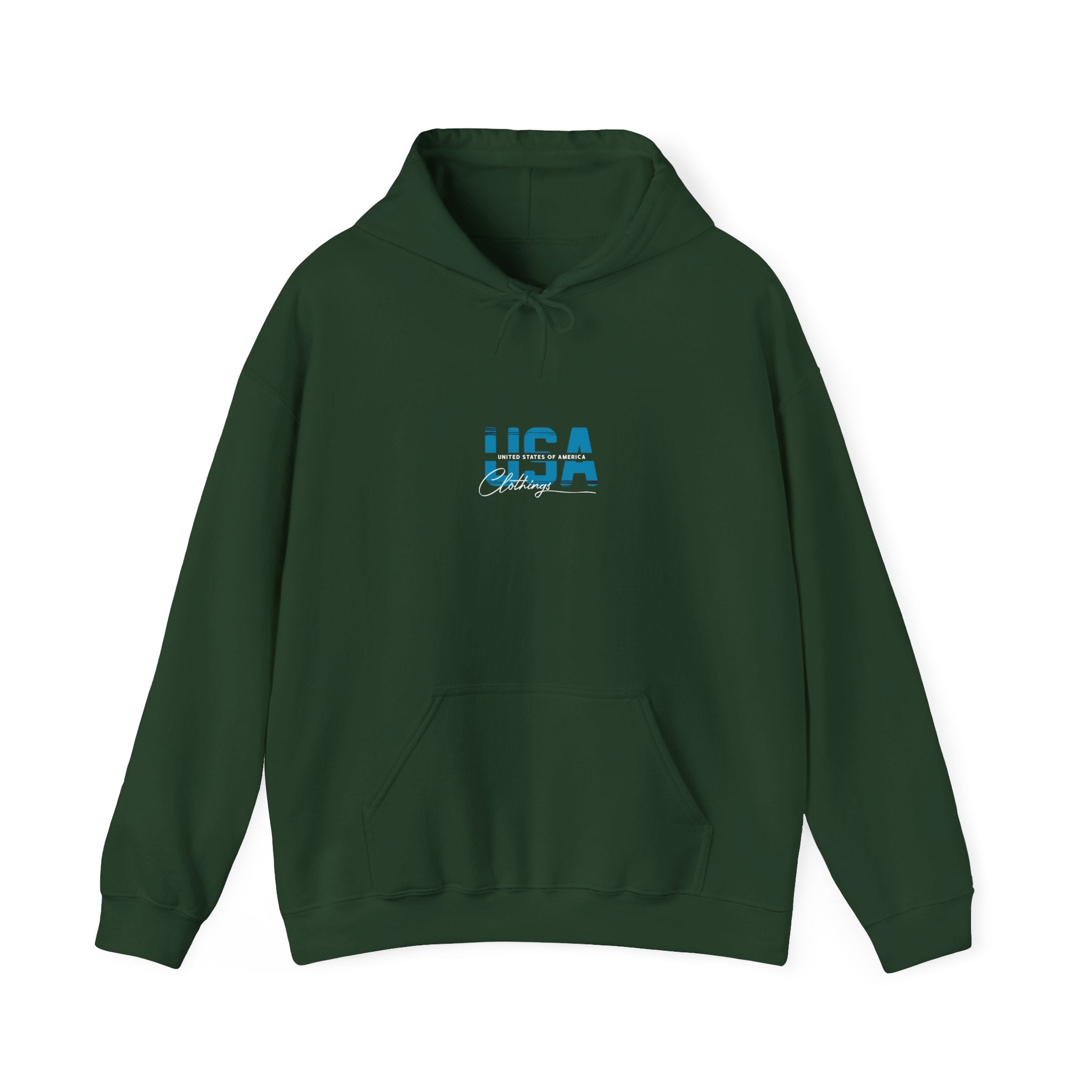 USA Hoodie: Patriotic Teal Grunge