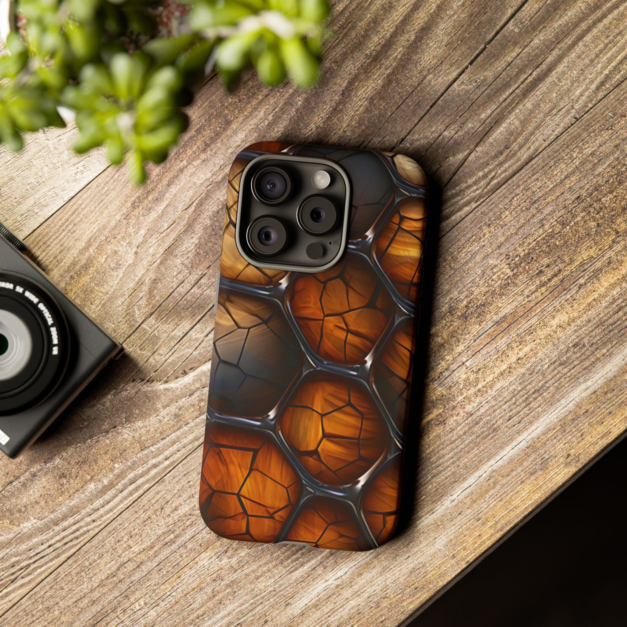 Cracked Wood Honeycomb iPhone Case