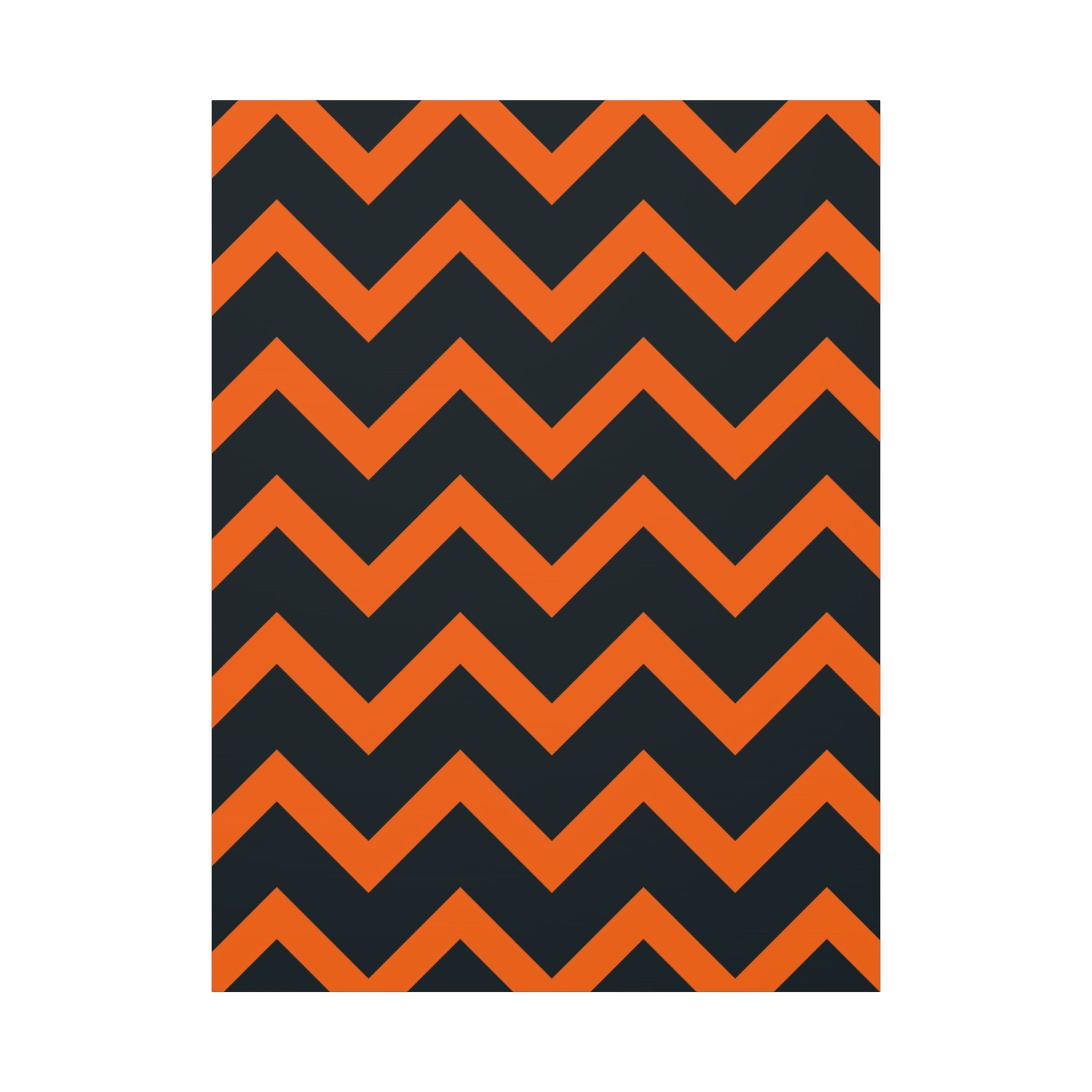 Orange & Navy Chevron Matte Canvas Art