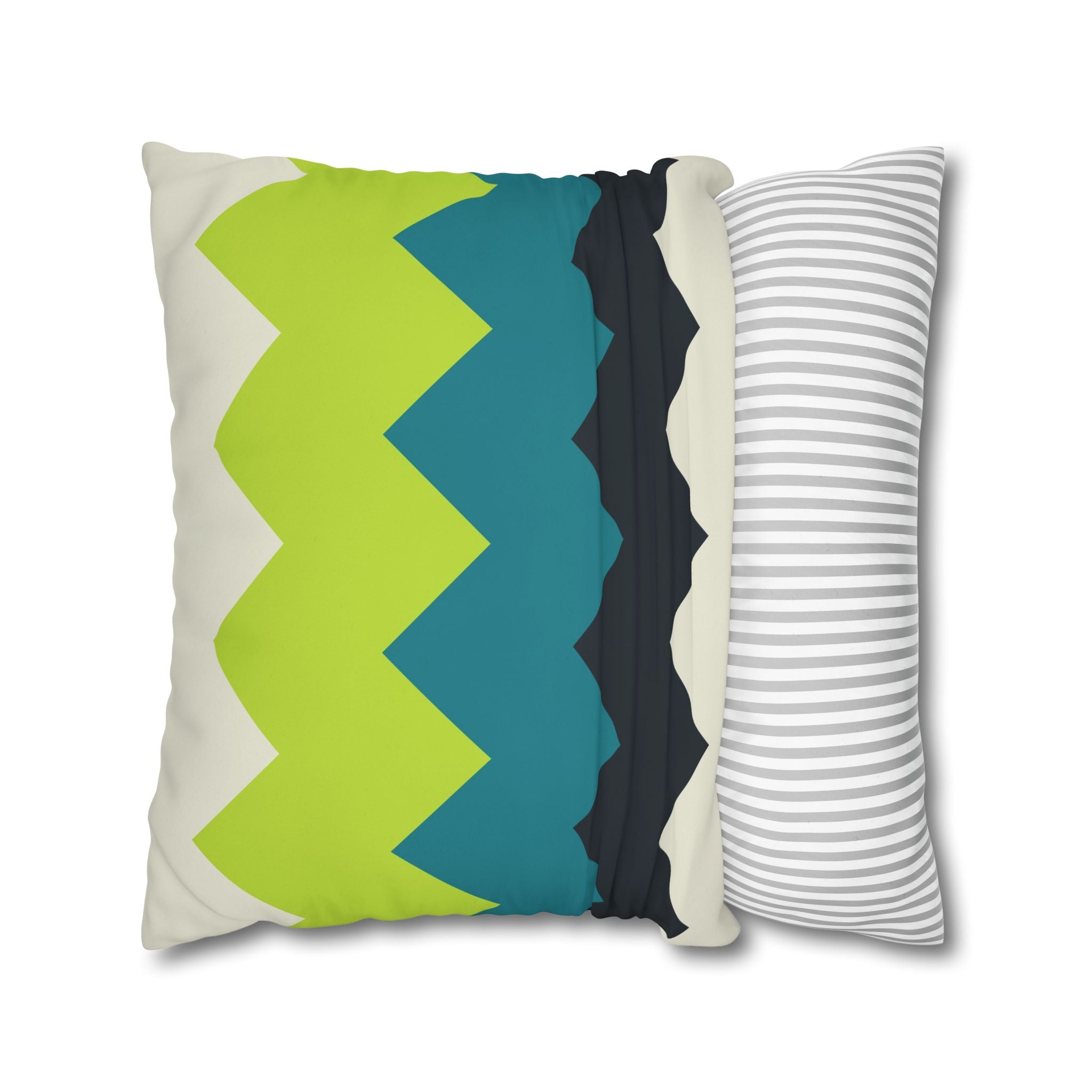 Chevron Stripe Pillowcase - Teal & Lime