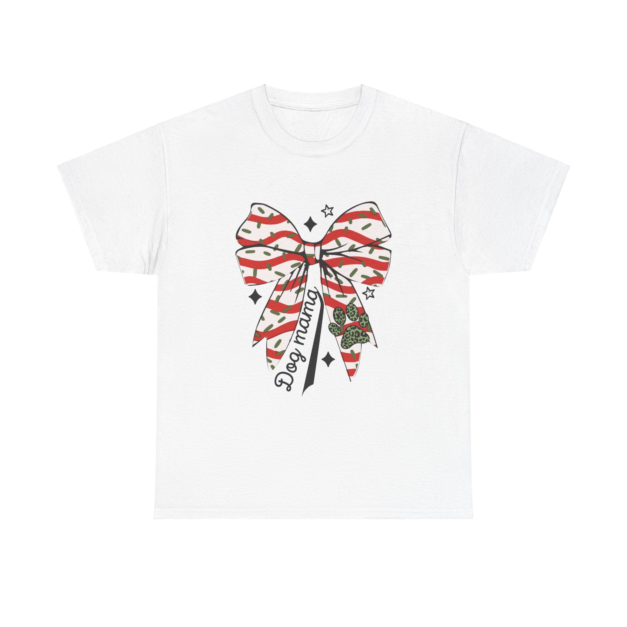 Dog Mama Christmas Bow T-Shirt