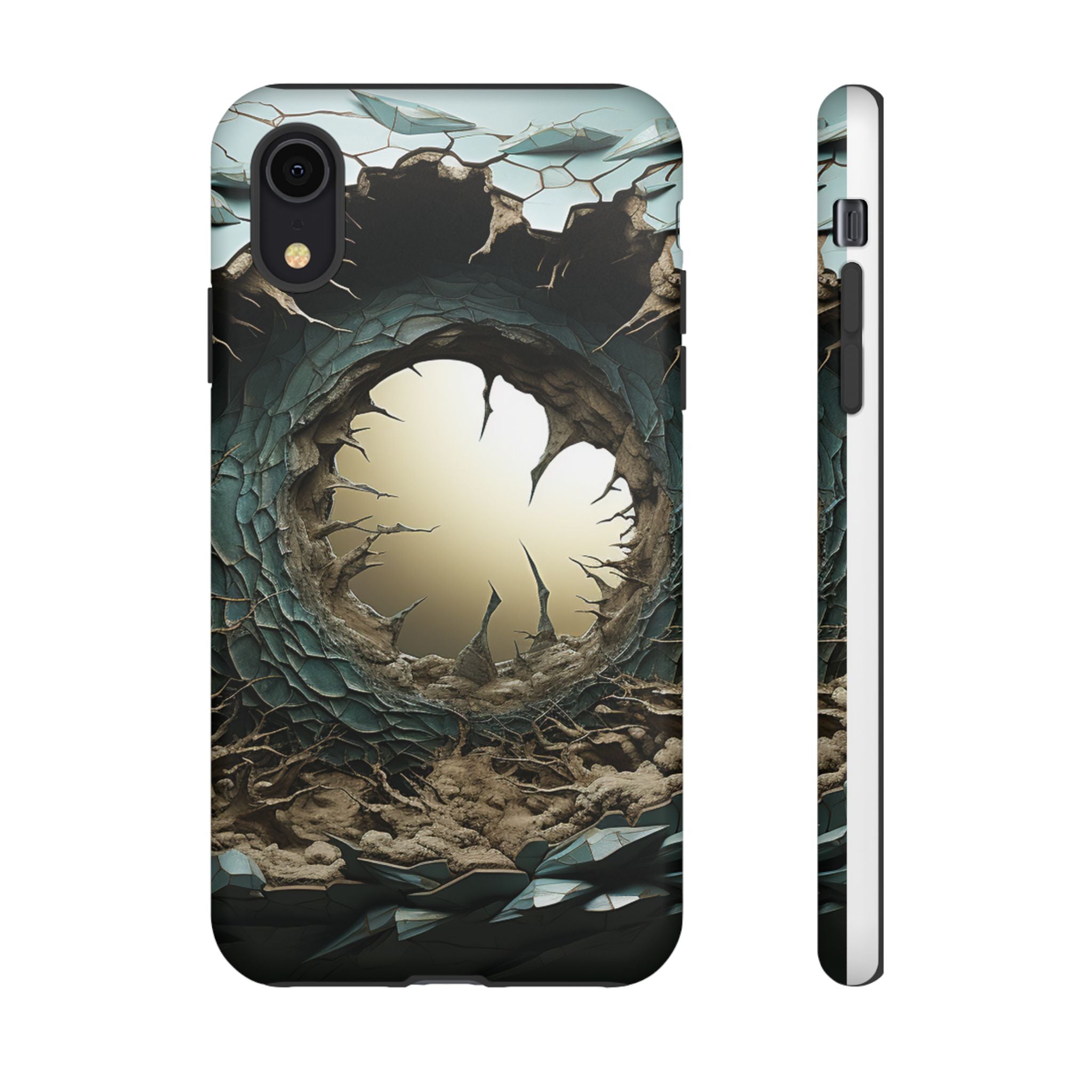 Surreal Alien Landscape Hexagon Stone iPhone Case