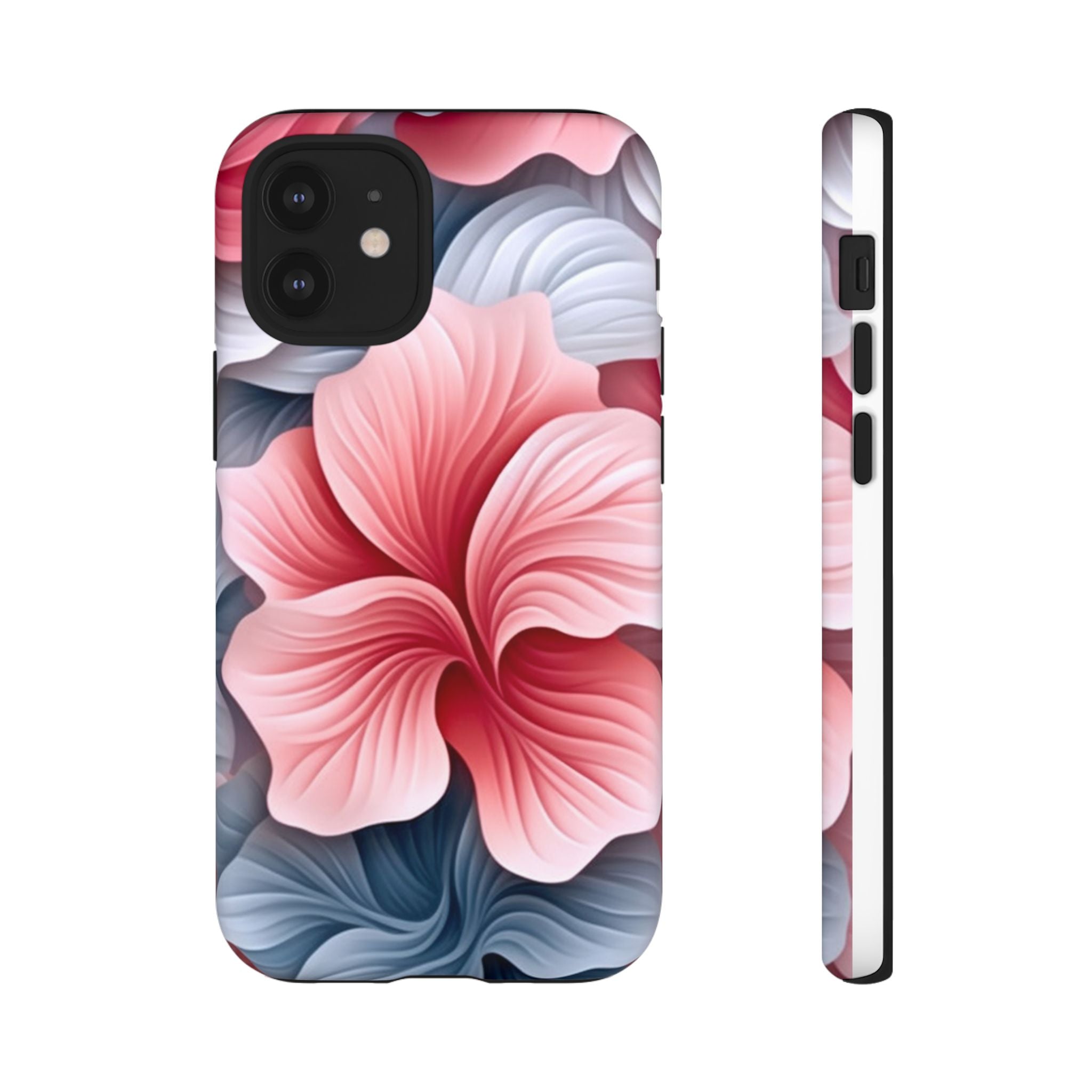 Abstract Floral Pink iPhone Case - Hexagon Stone