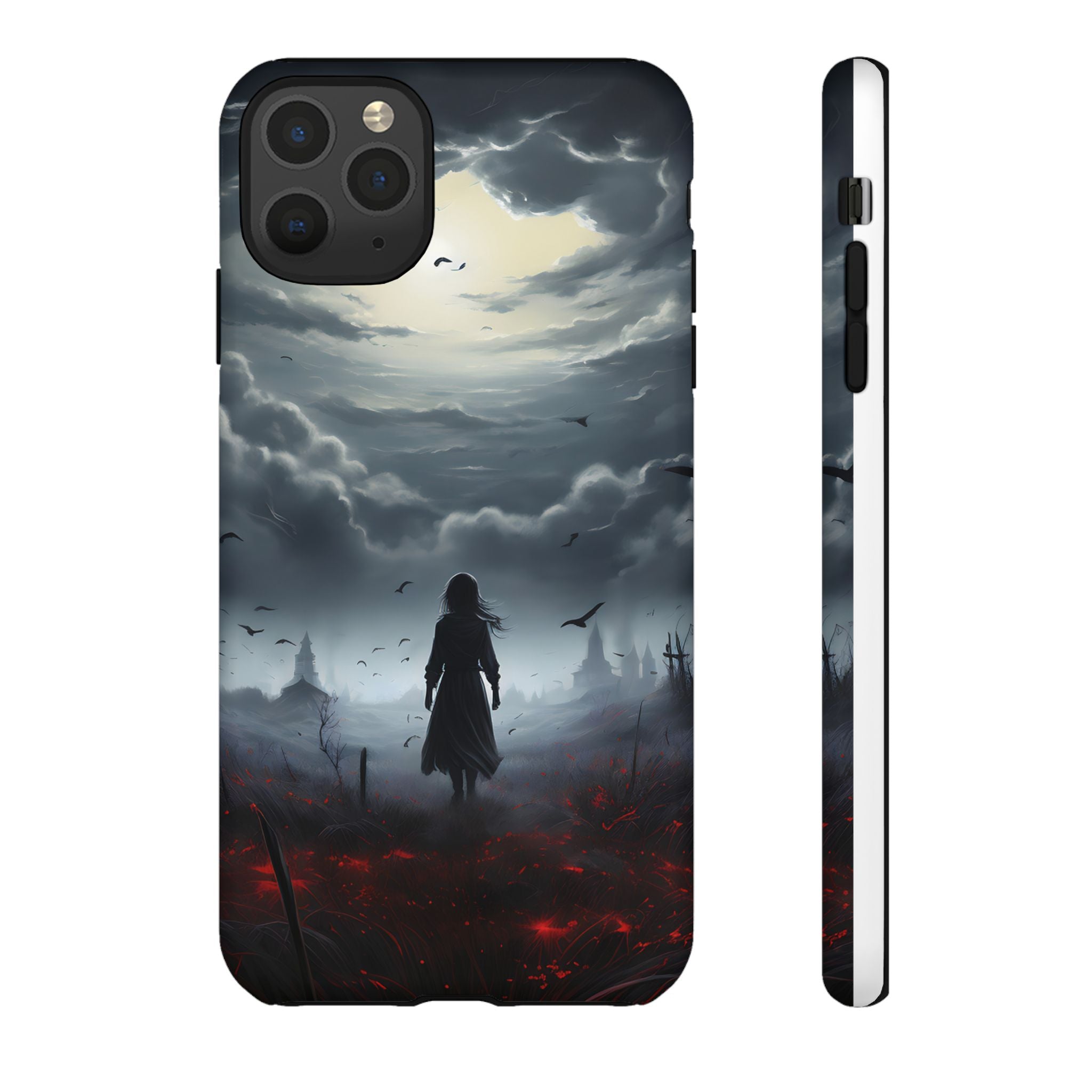 Stormy Silhouette Hexagon Stone iPhone Case