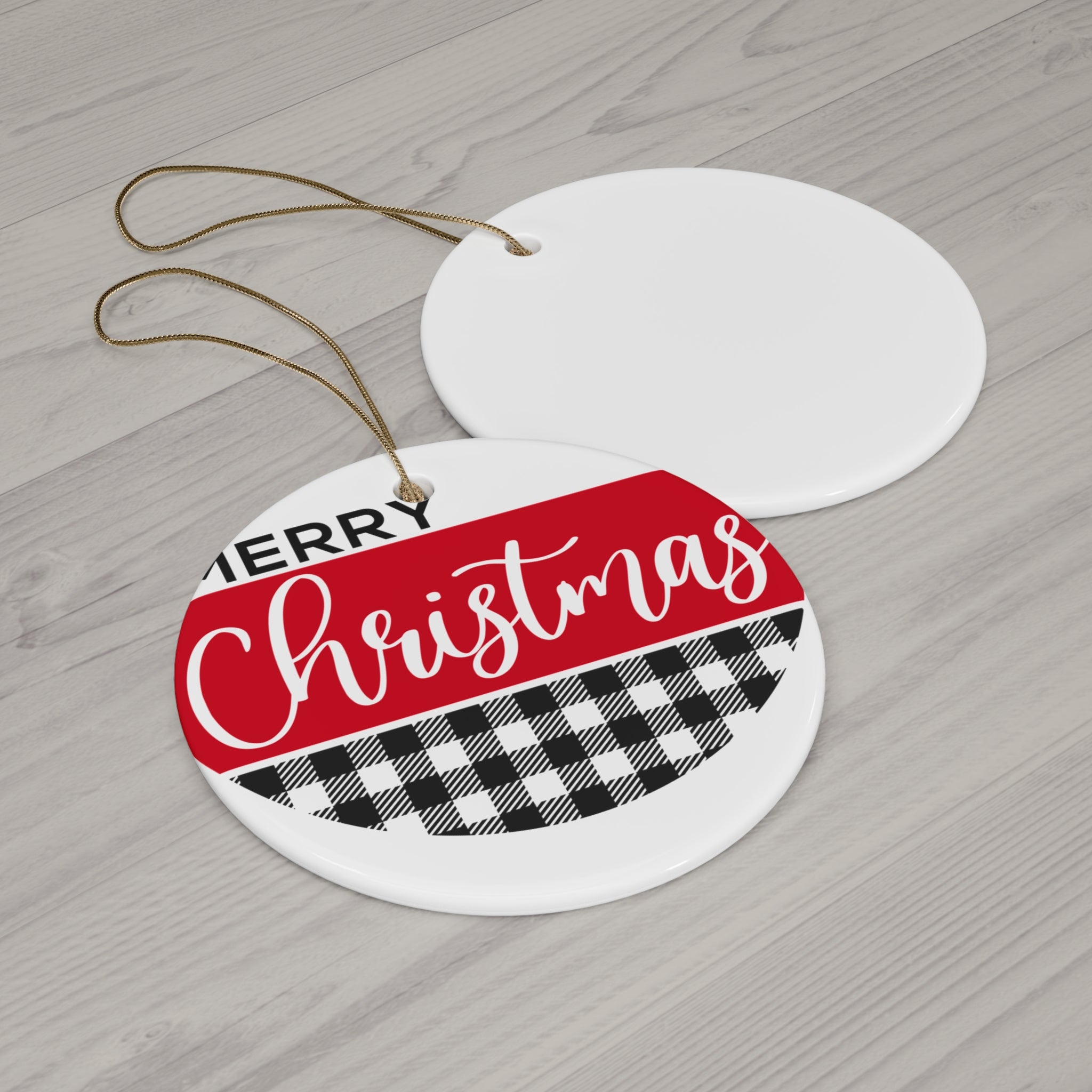 Plaid Christmas Ornament - Red & Black