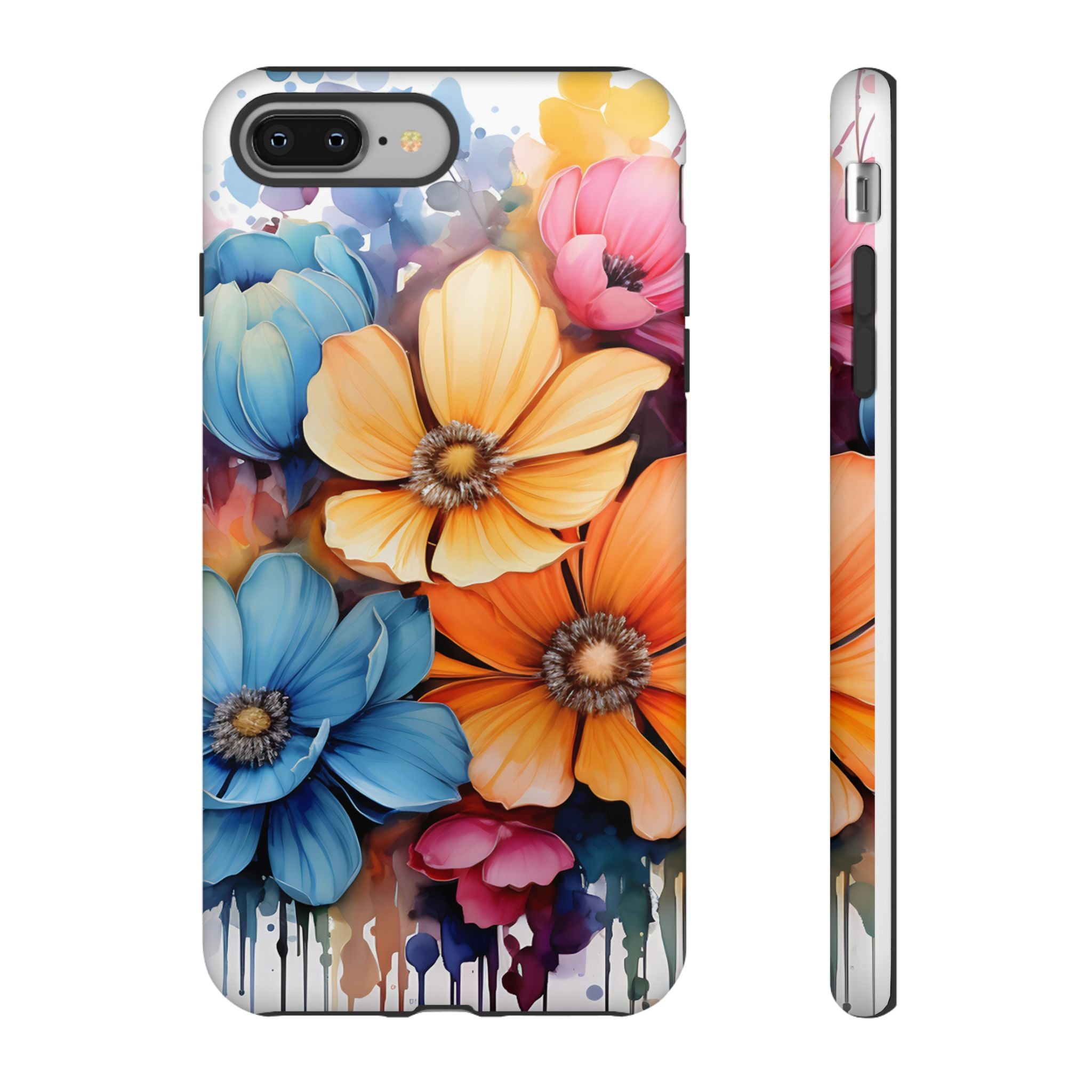 Vibrant Floral Watercolor iPhone Case - Hexagon Stone